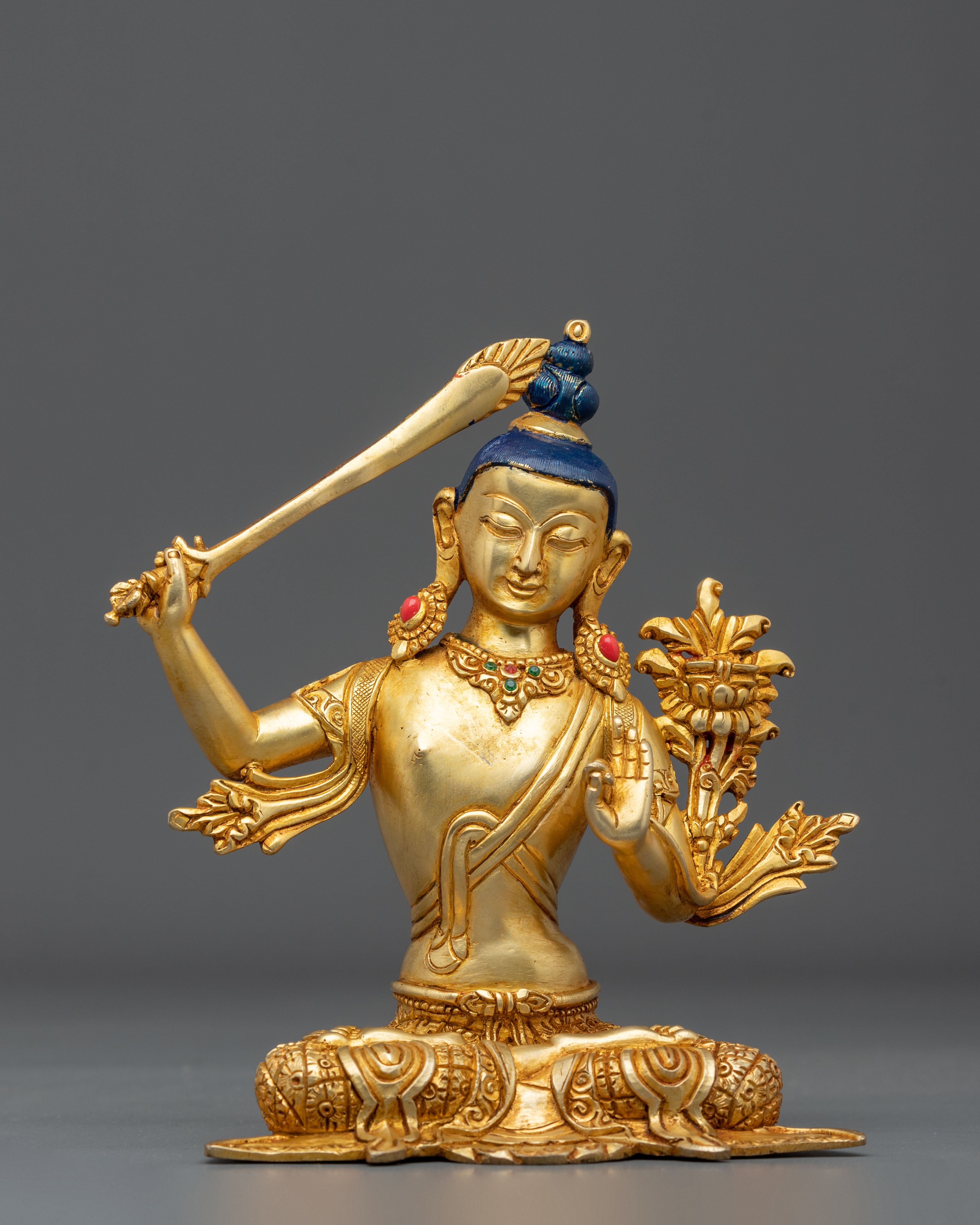 Six Bodhisattva Meditation Statue Set | 24K Gold Gilded Copper Sculptures