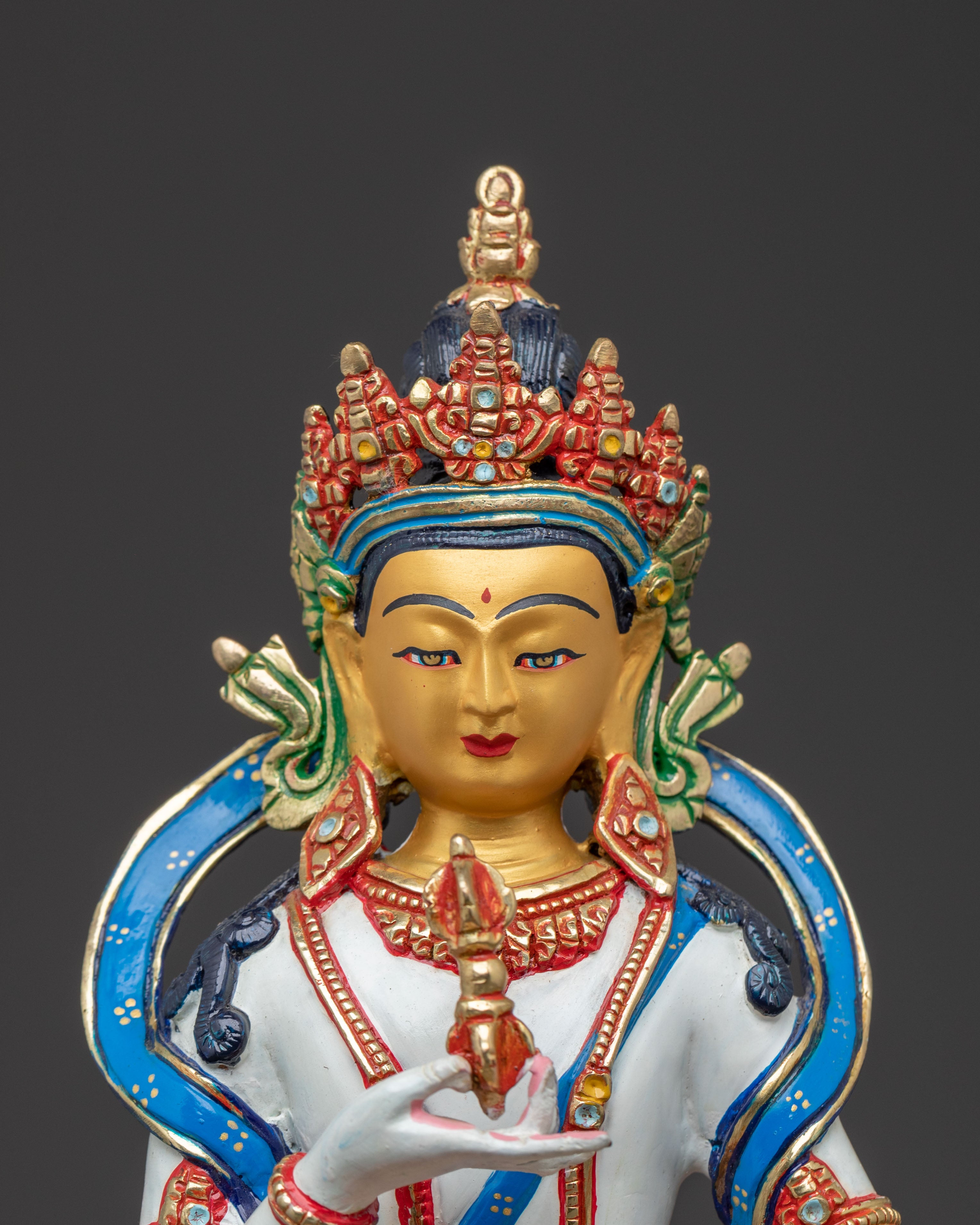 Vajrasattva Buddha – Serene 24K Gold Gilded Statue