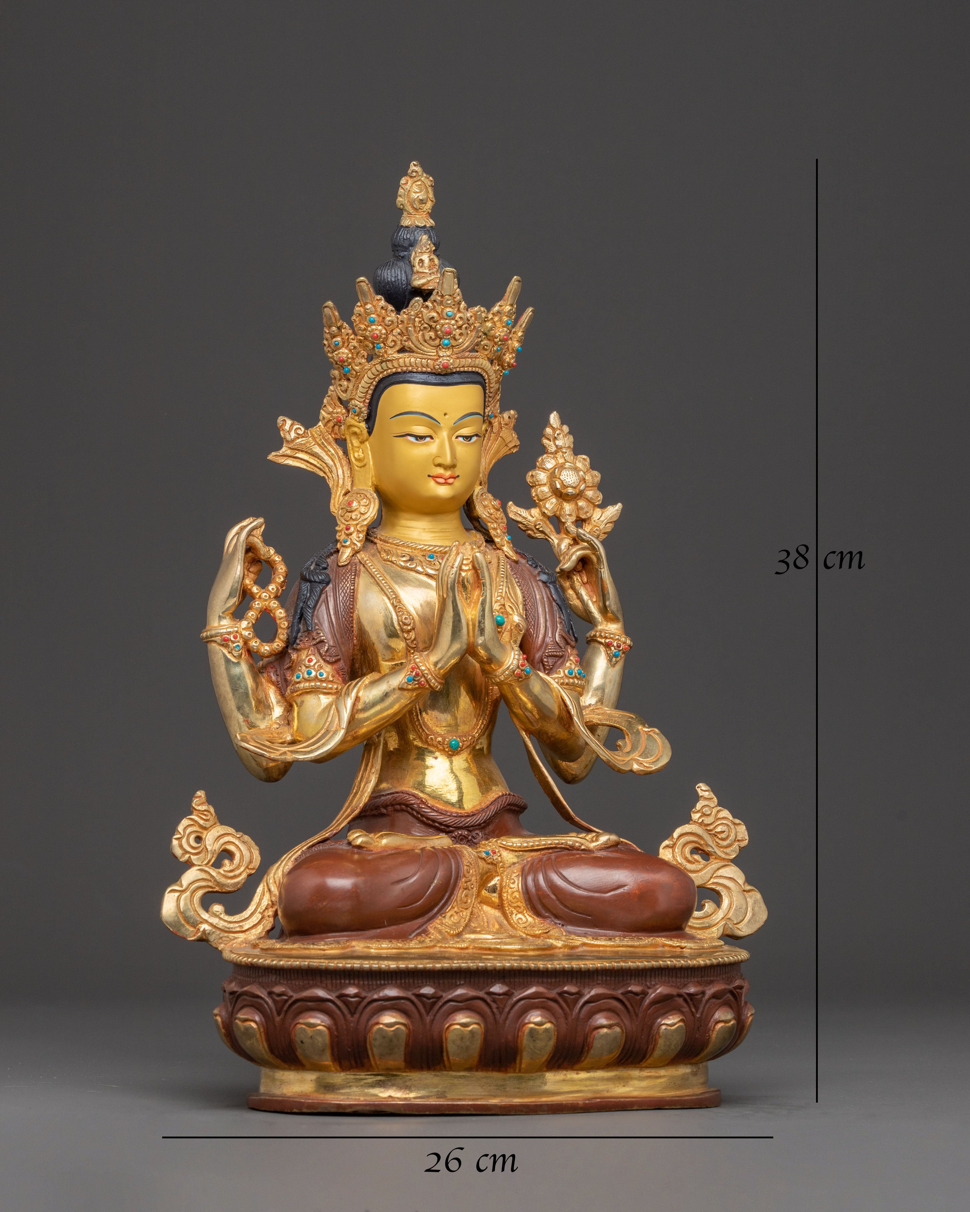 Handmade Bodhisattva Avalokiteshvara Copper Statue