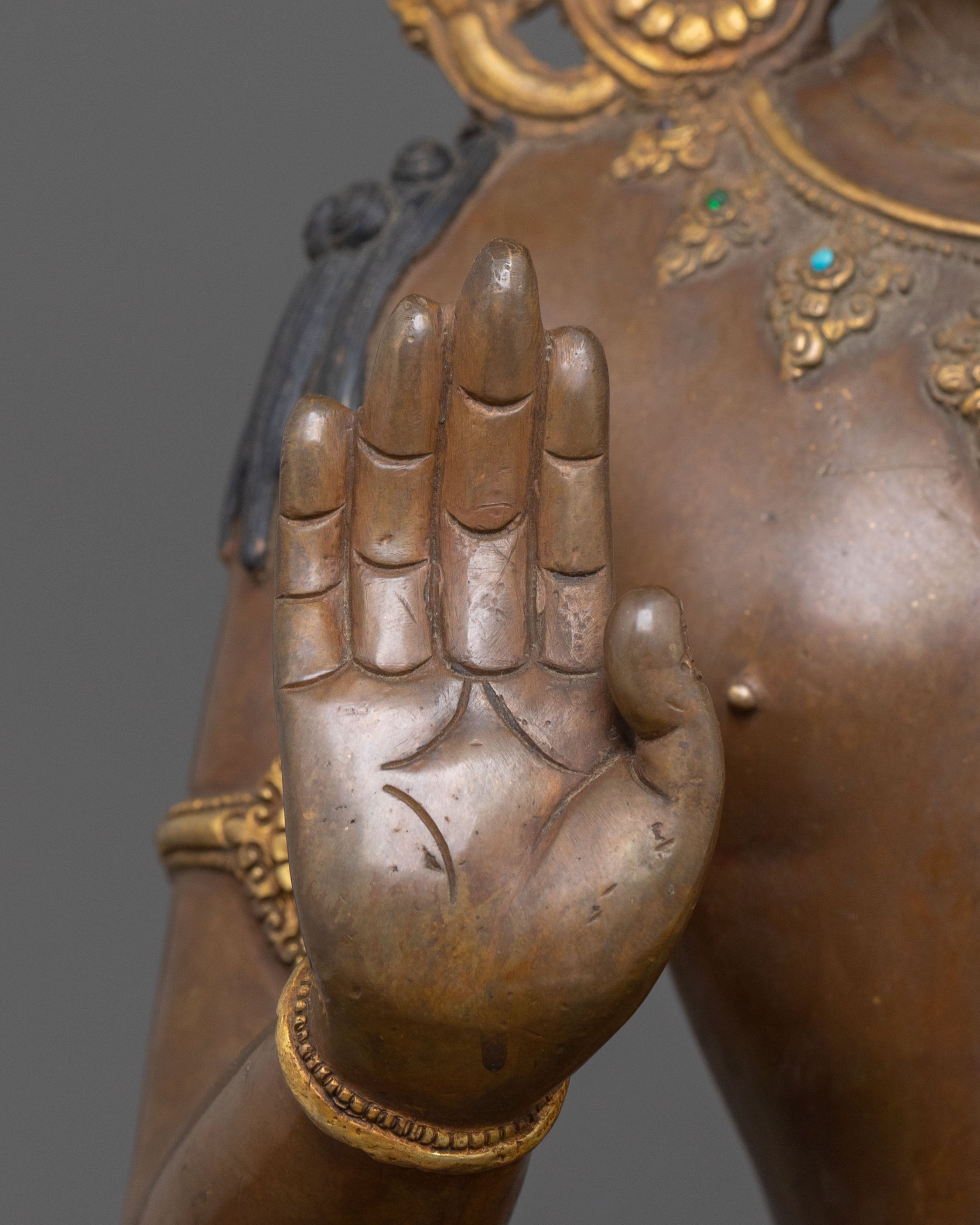 Lokeshwor Sacred Figurine in Oxidized Copper | Bodhisattva of Compassion