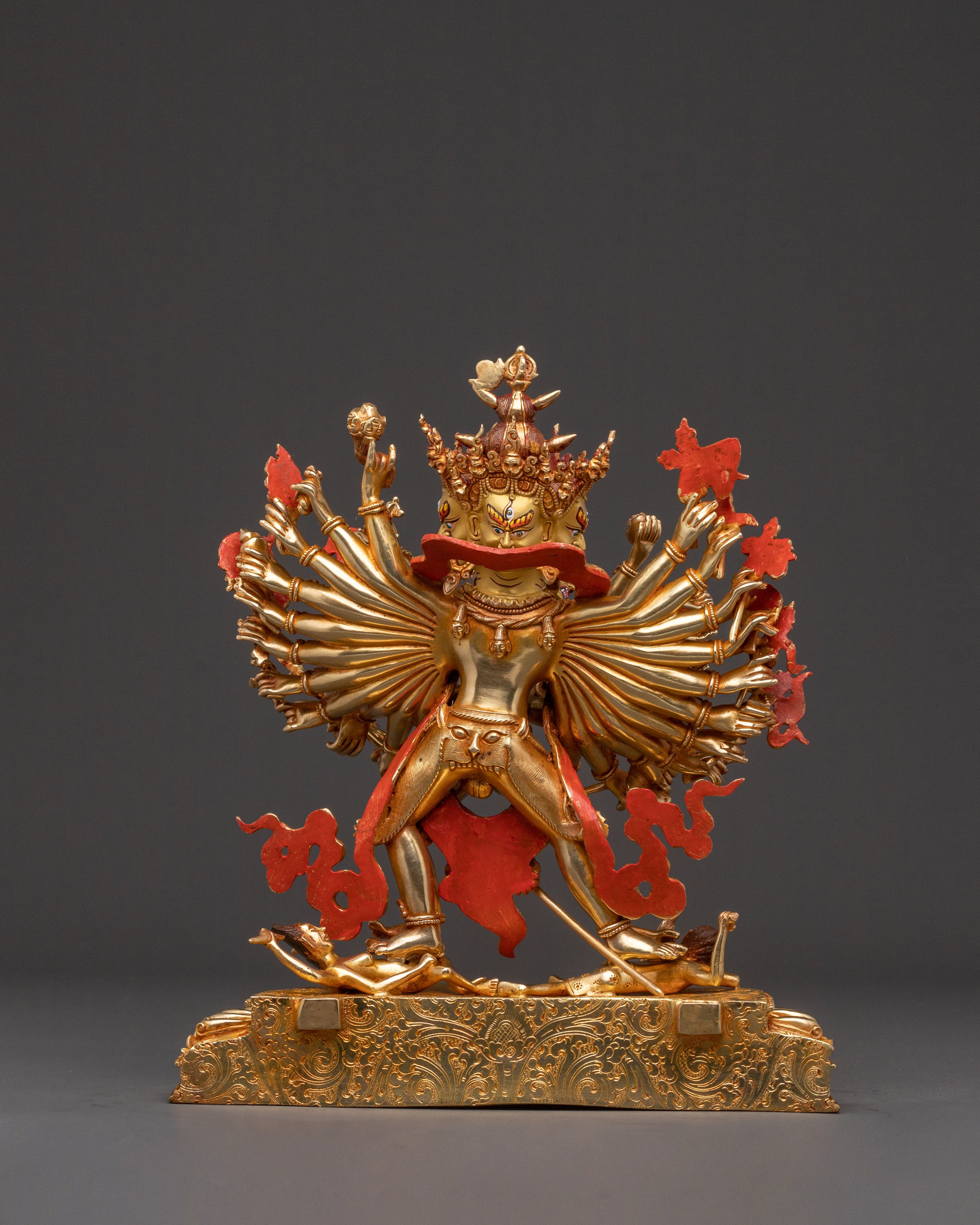 Sacred Statue of Kalachakra - 24K Gold Gilded