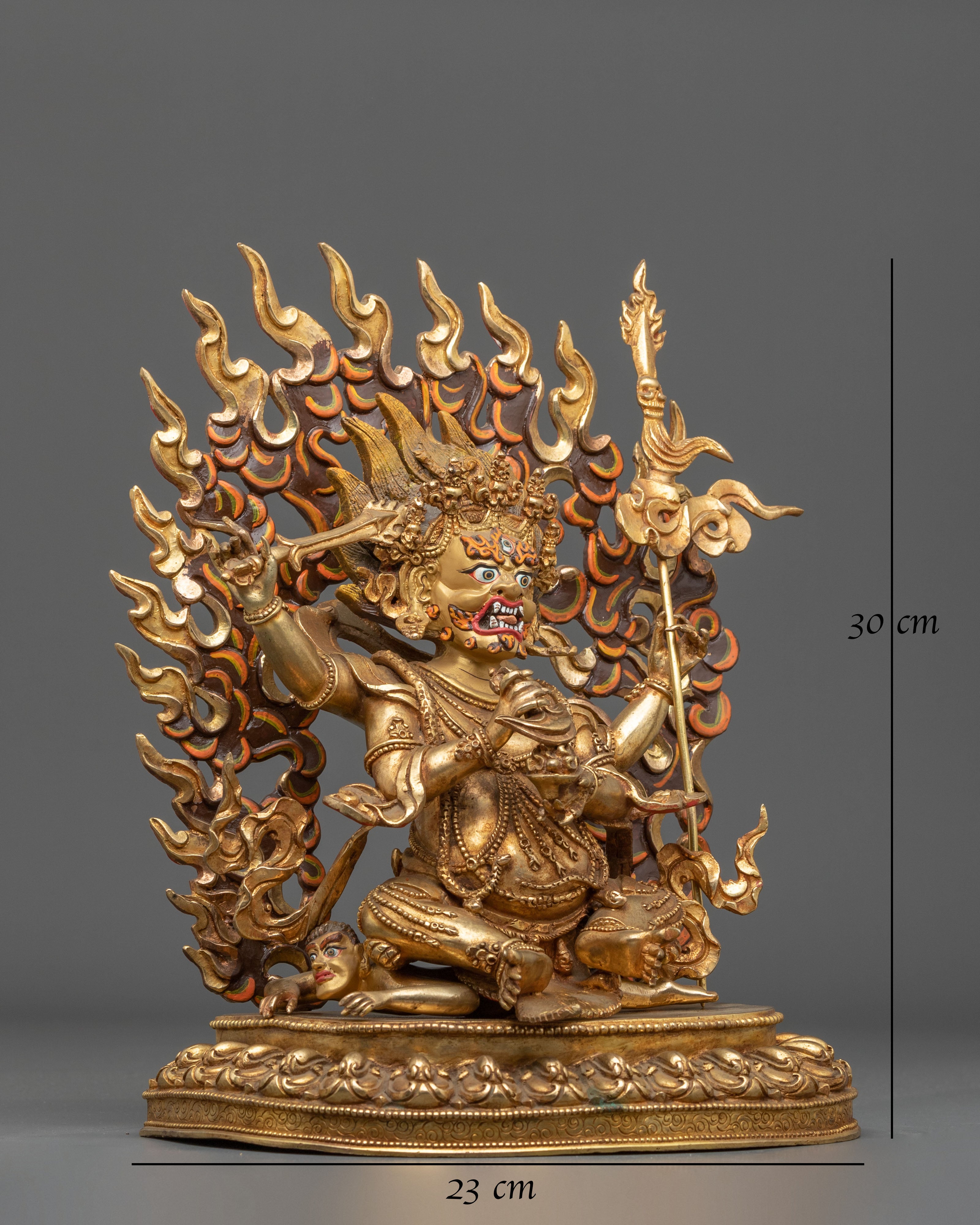 Chaturbhuja Mahakala Sculpture | Tibetan Protector Figurine