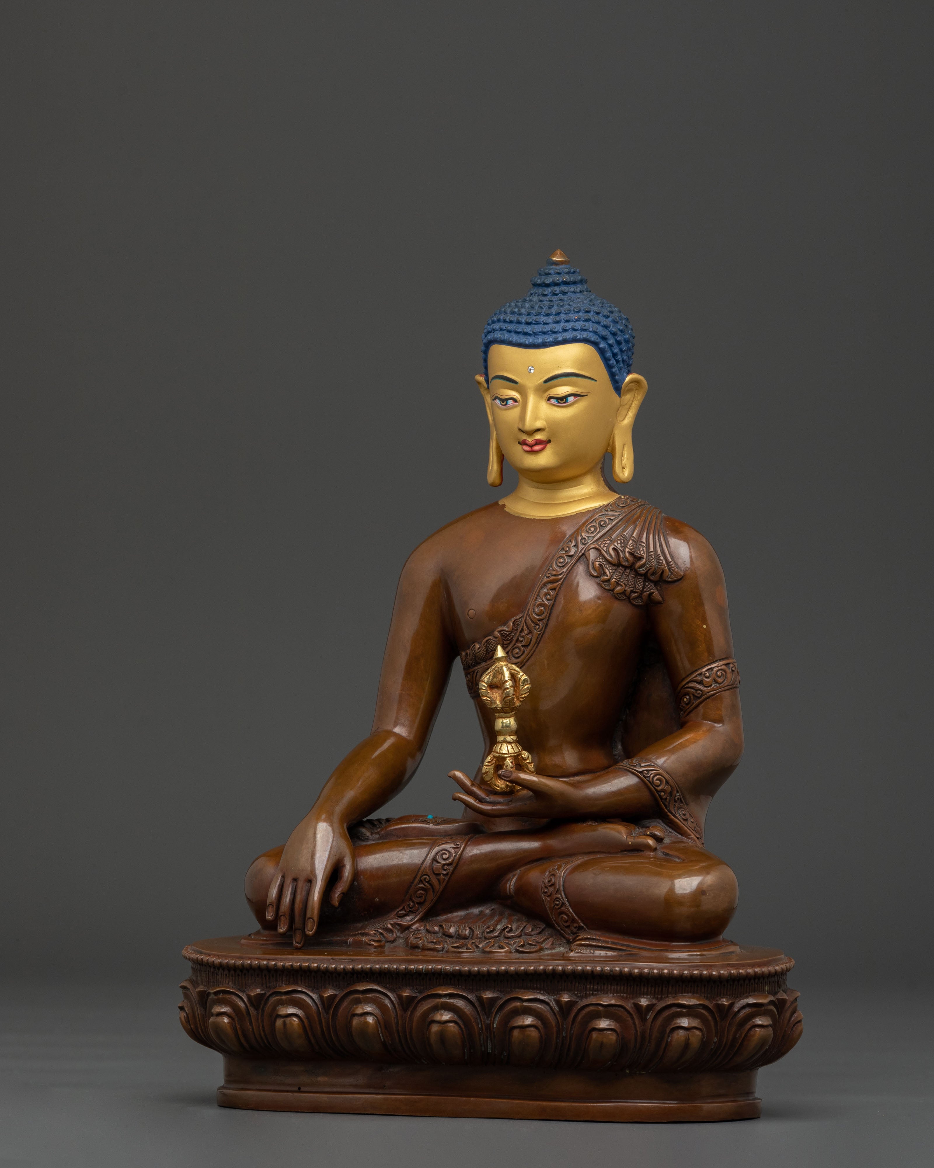 Mitrugpa Oxidized Copper Statue:  Meditation Altar Decor