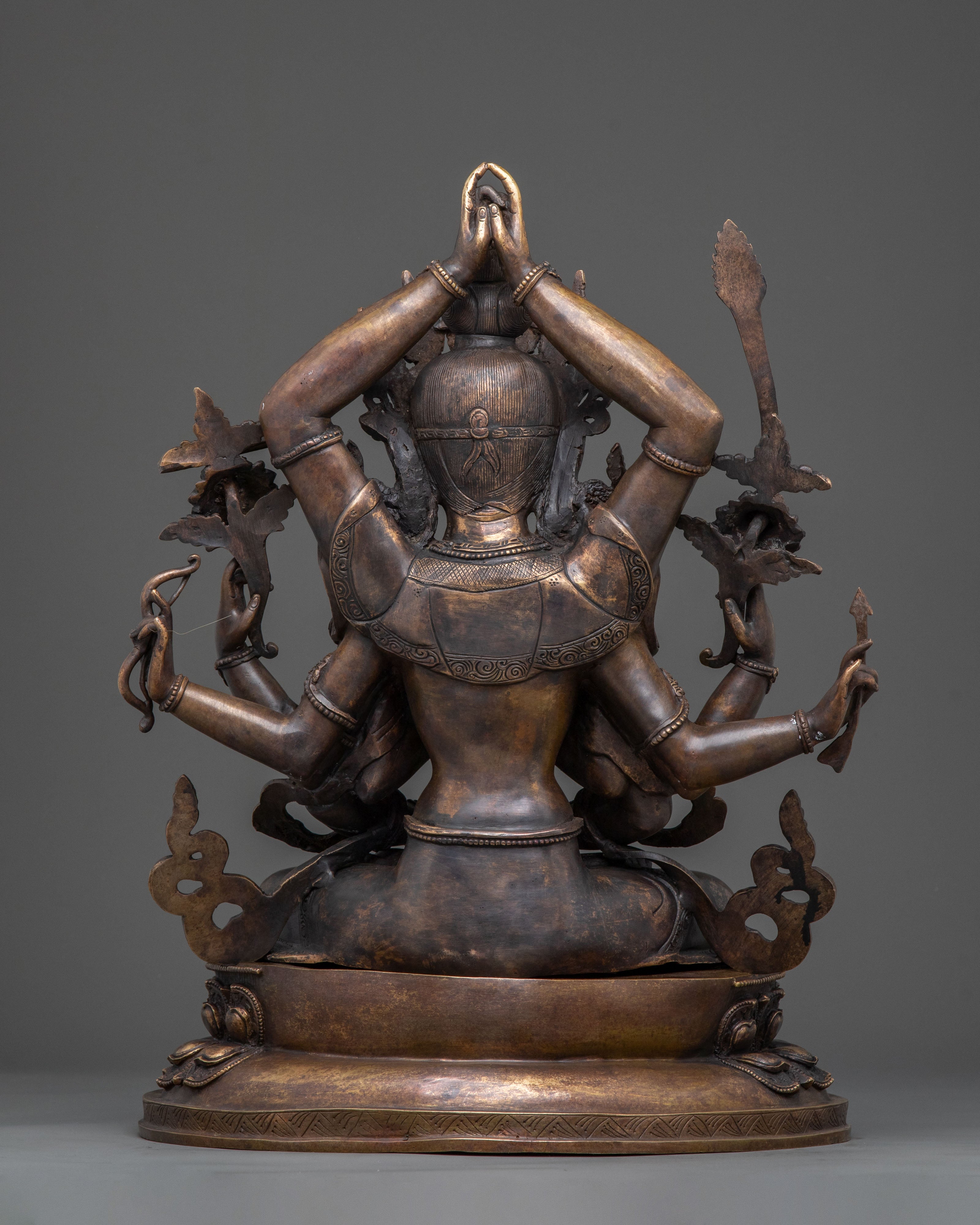 Namasangati Sacred Statue | Finish Oxidized Copper Buddhist Sculpture