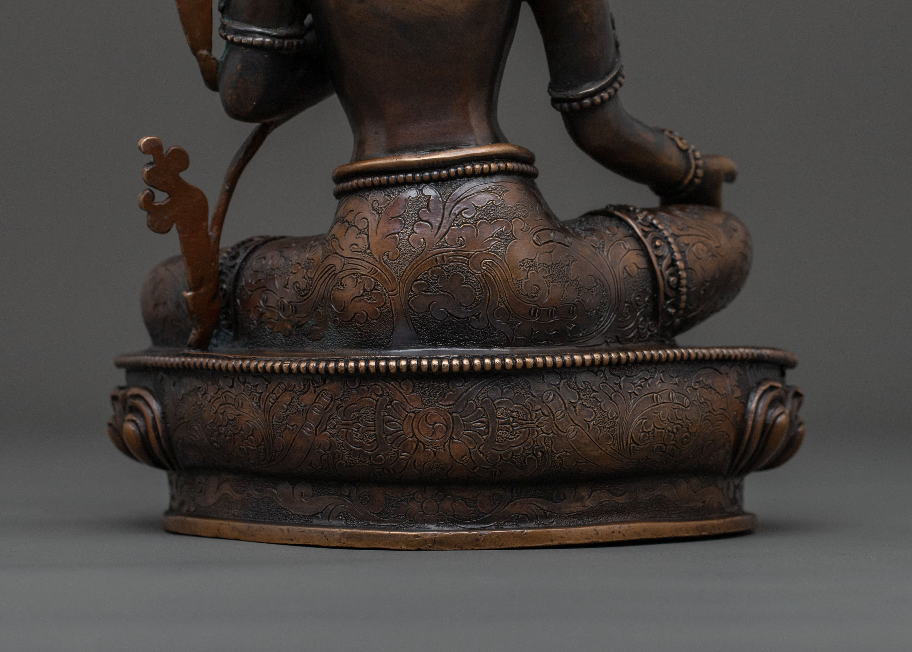 Green Tara Sculpture | Oxidized Copper Goddess