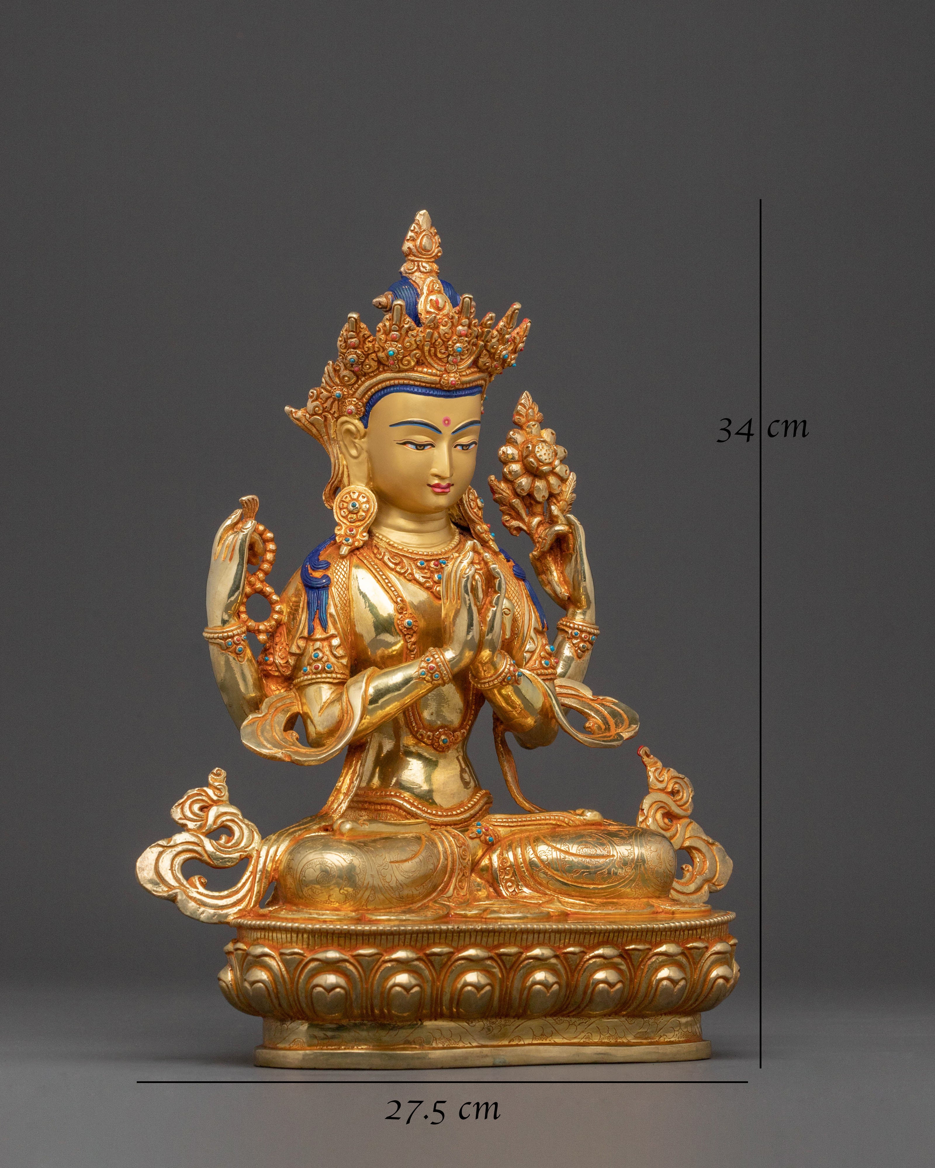 Divine Statue of Chenrezig – Handcrafted in Nepal