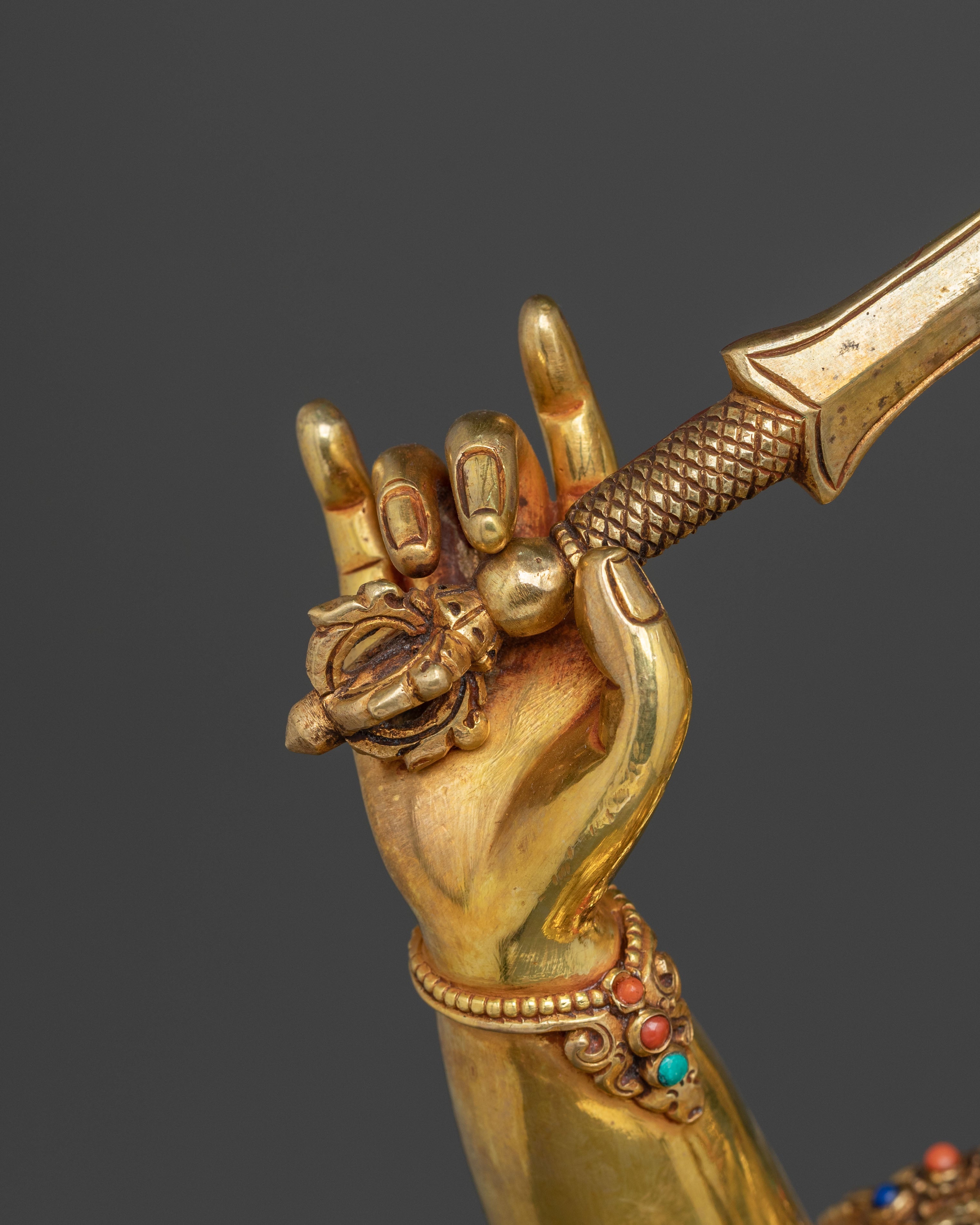 Wisdom Deity Manjushri Sacred Statue | Tibetan Buddhist Altar Figure