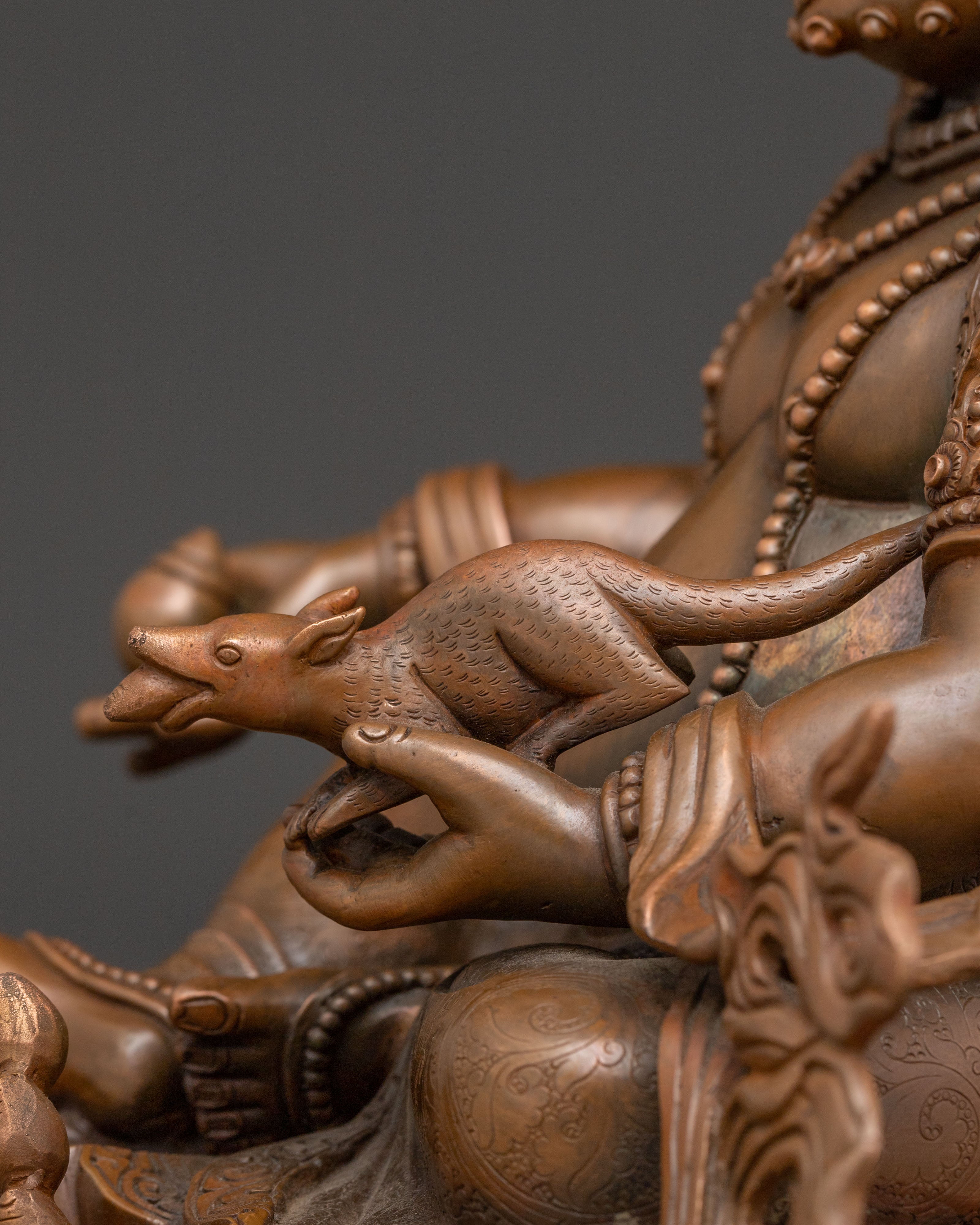 Wealth Deity Dzambhala with Oxidized Copper Body