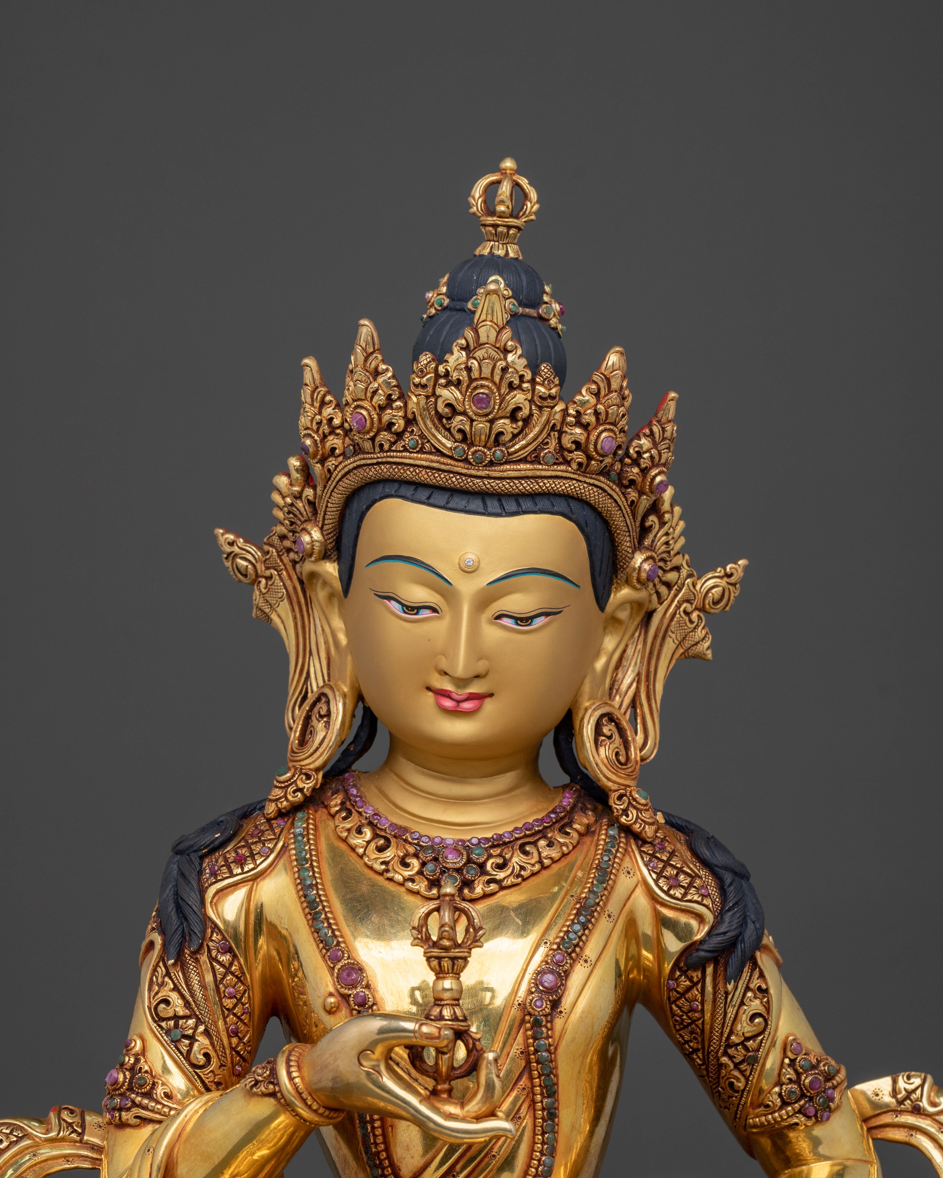 Vajrasattva: 24K Gold Gilded Copper Statue