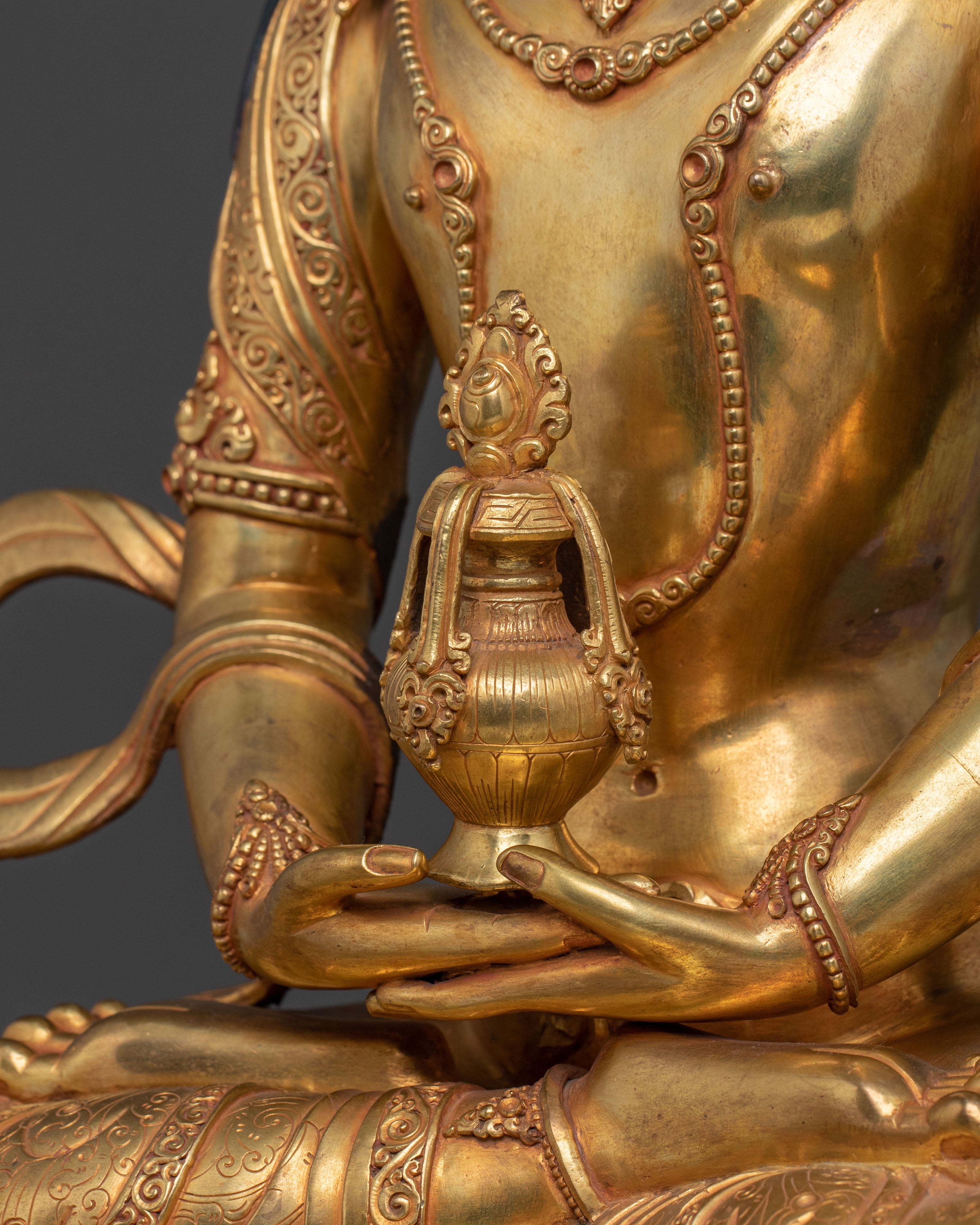 Amitayus Buddha Statue | 24K Gold Gilded Figurine