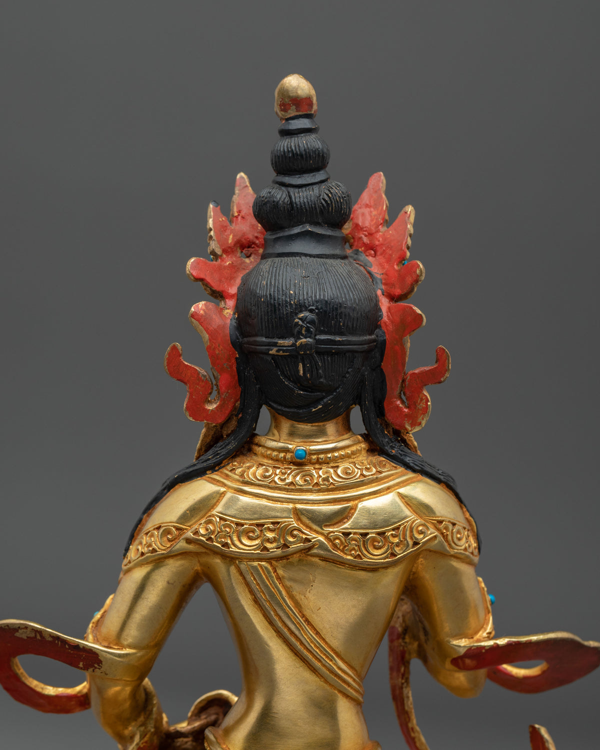 24K Gold Gilded Copper Vajrasattva Statue | Buddhist Shrine Sculpture