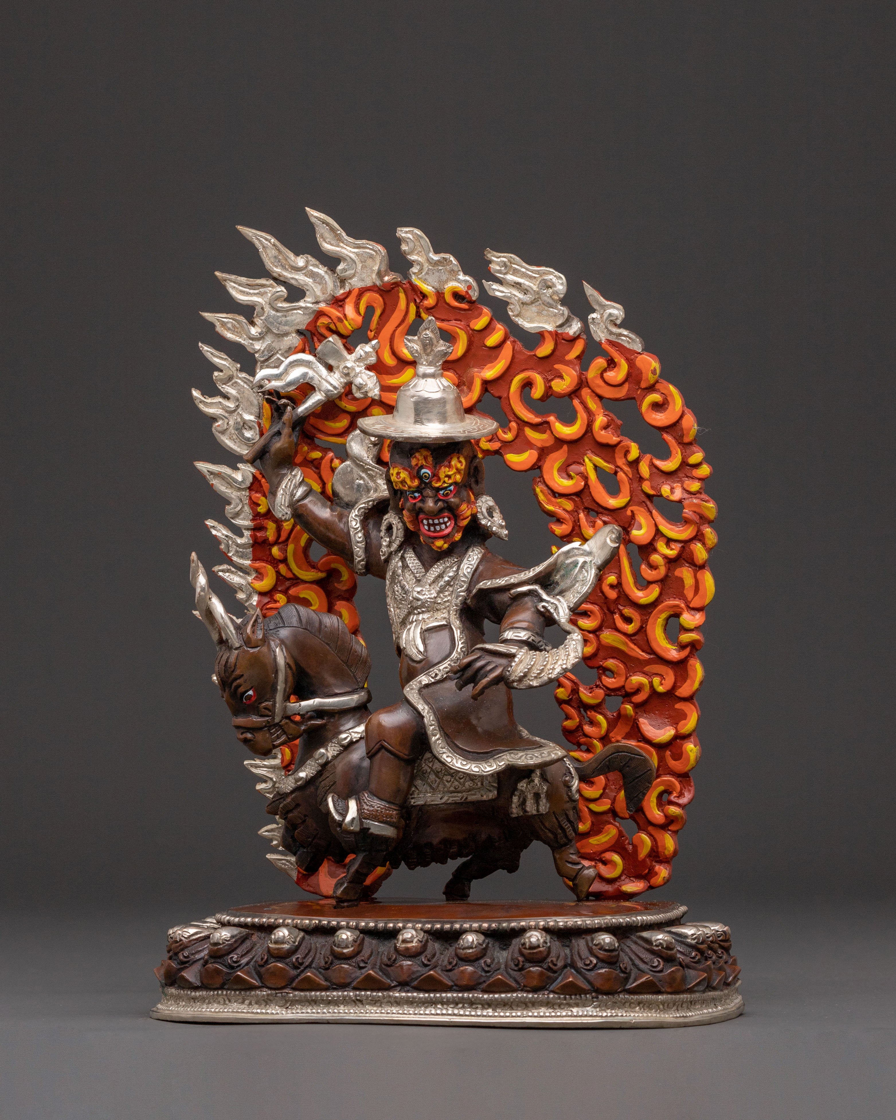 Mahakala Protector Deity | Oxidized Copper Statue