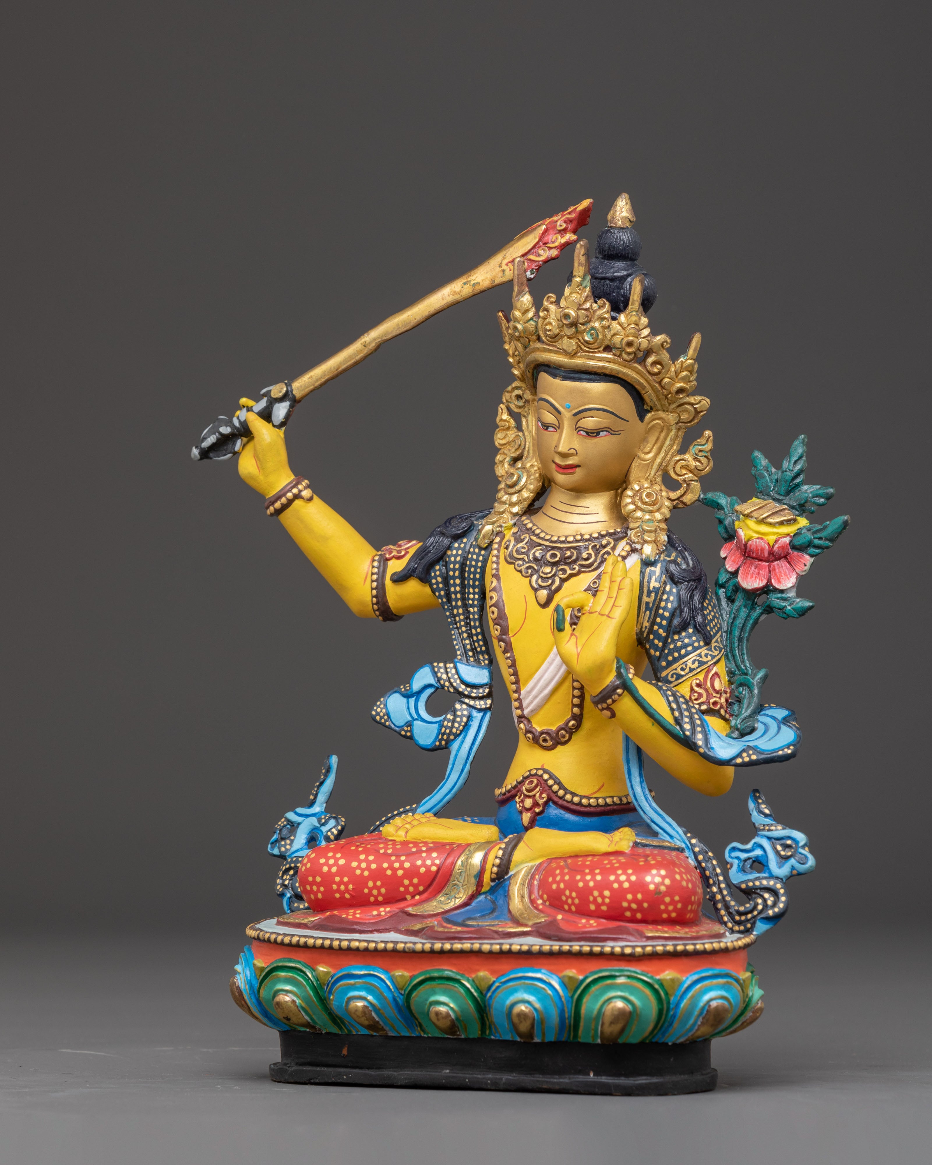 Handmade Statue of Manjushri- The Wisdom Bodhisattva