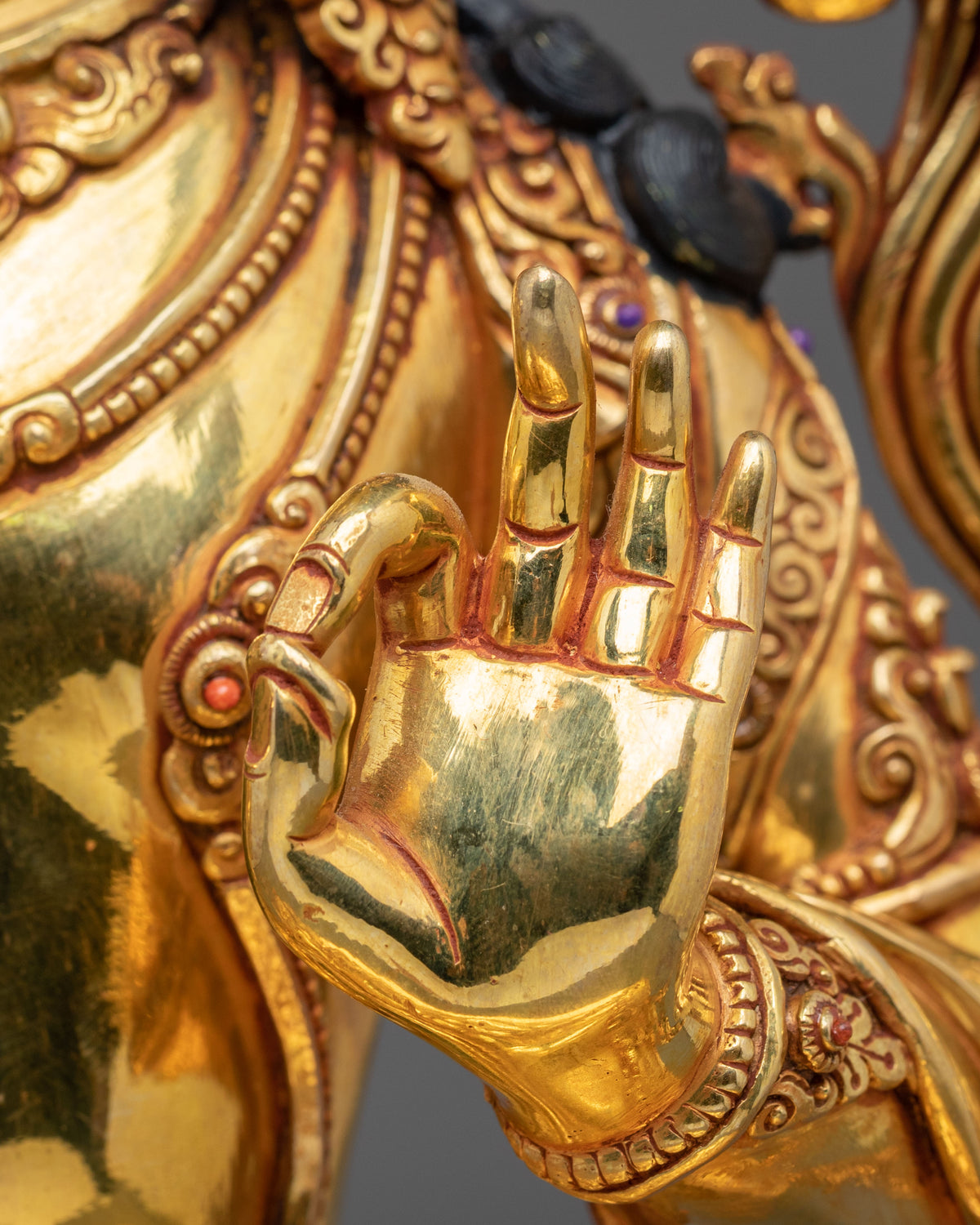 Manjushri 24K Gold Gilded Statue | Meditation Shrine
