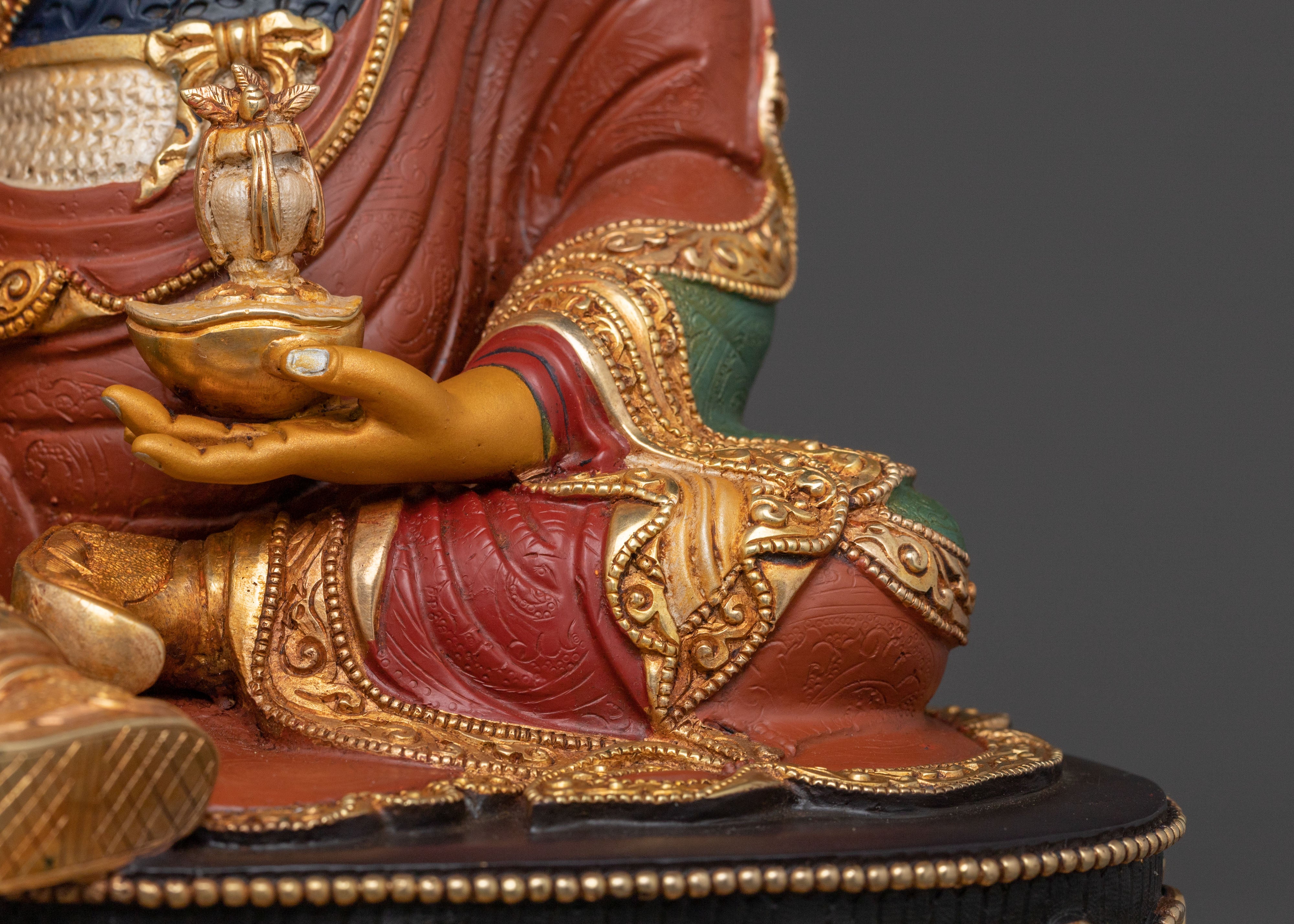 Guru Rinpoche Divine Statue – Gilded Copper Art