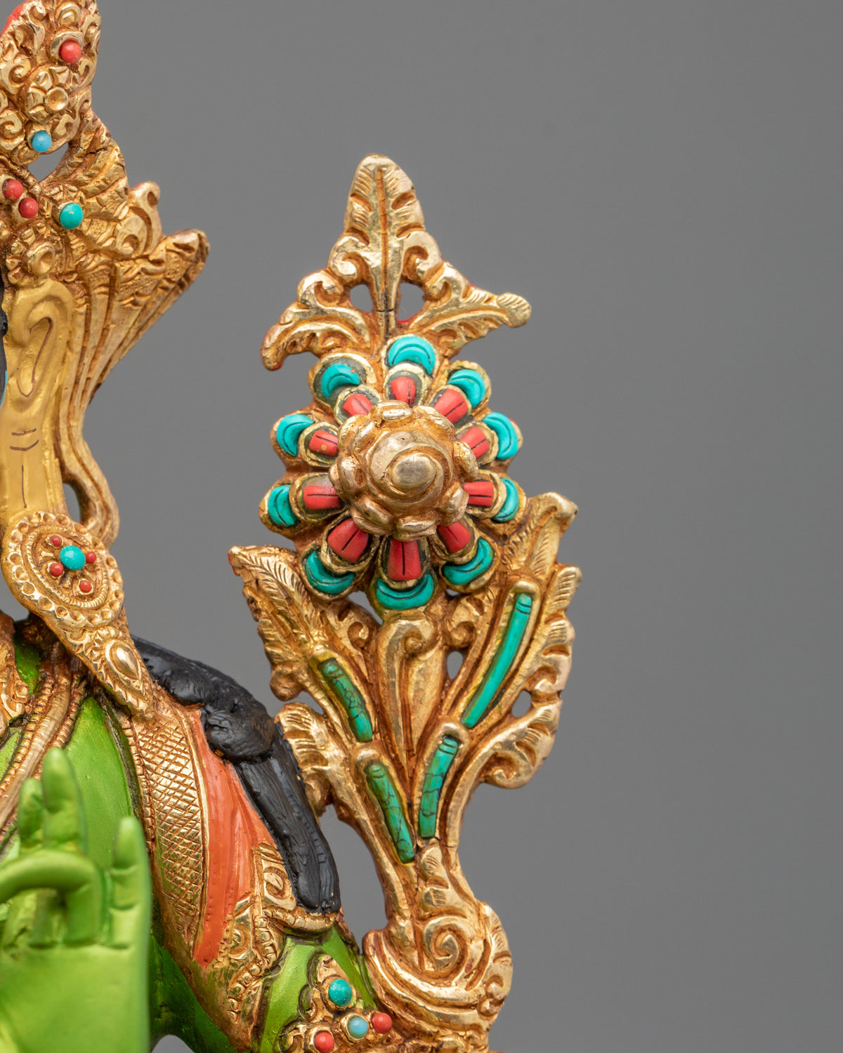 Goddess Green Tara Statue | Copper Figurine