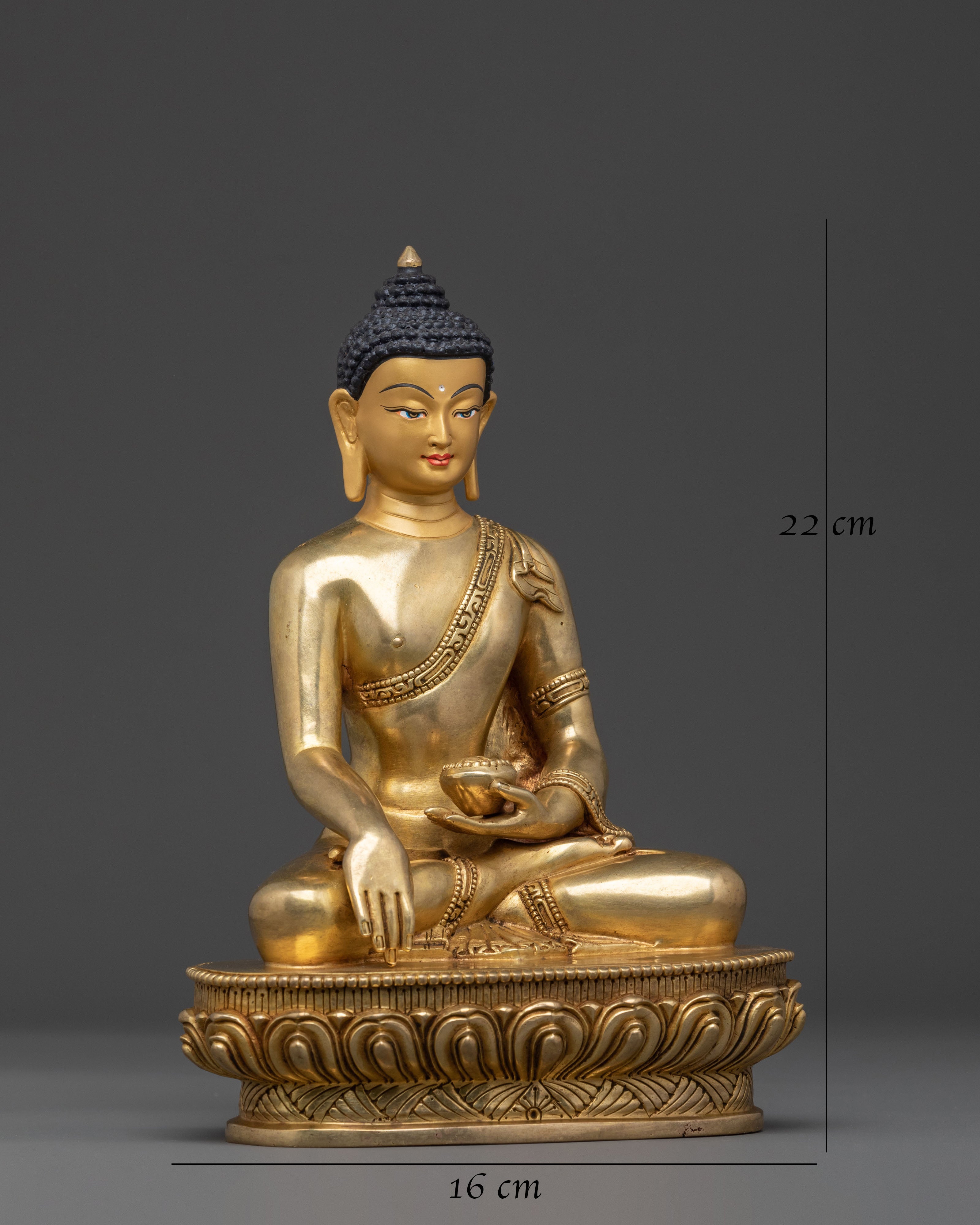 24K Gold Gilded Shakyamuni Buddha Statue: Home Decor