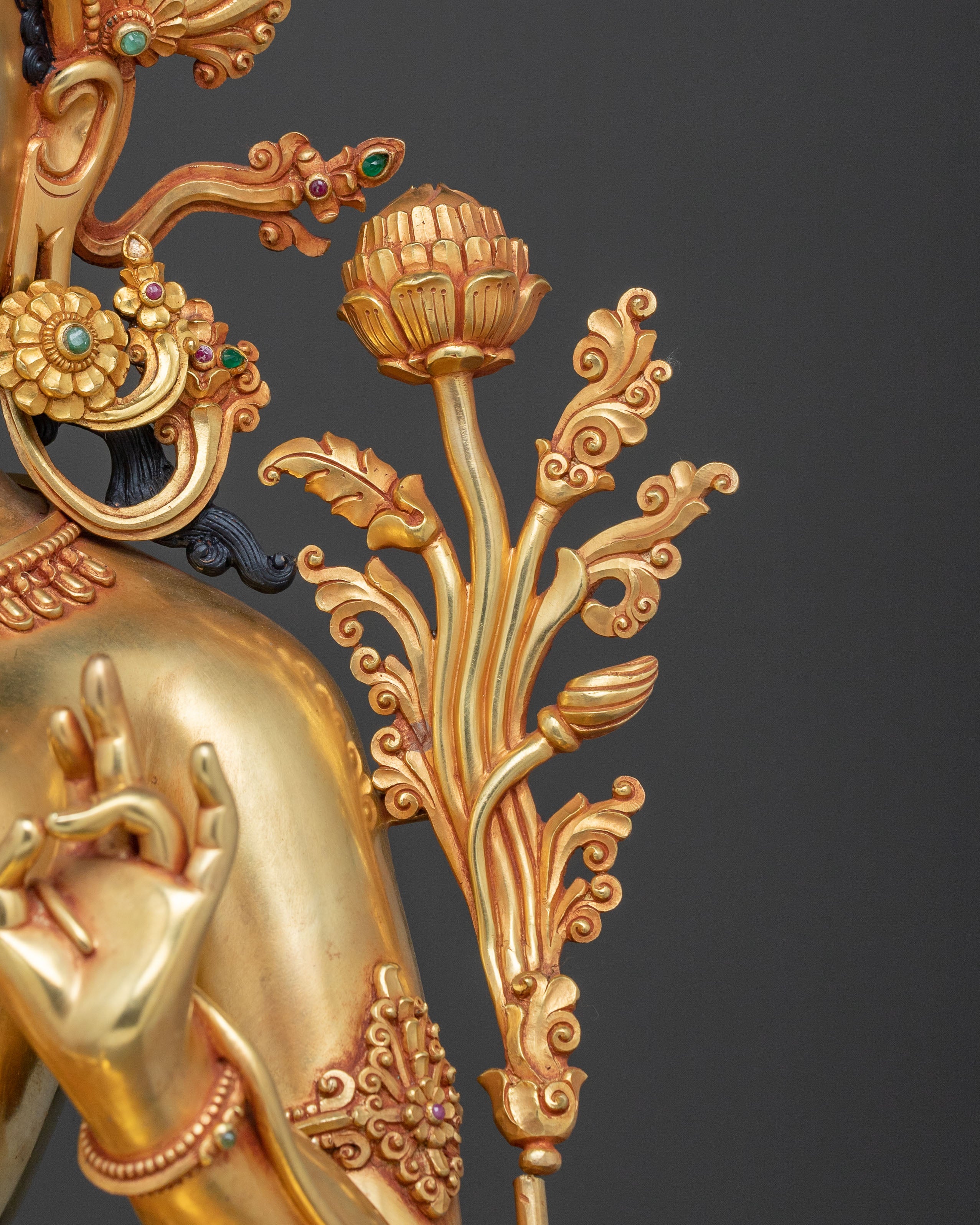 Mother Green Tara Traditional Figure: Altar Decor