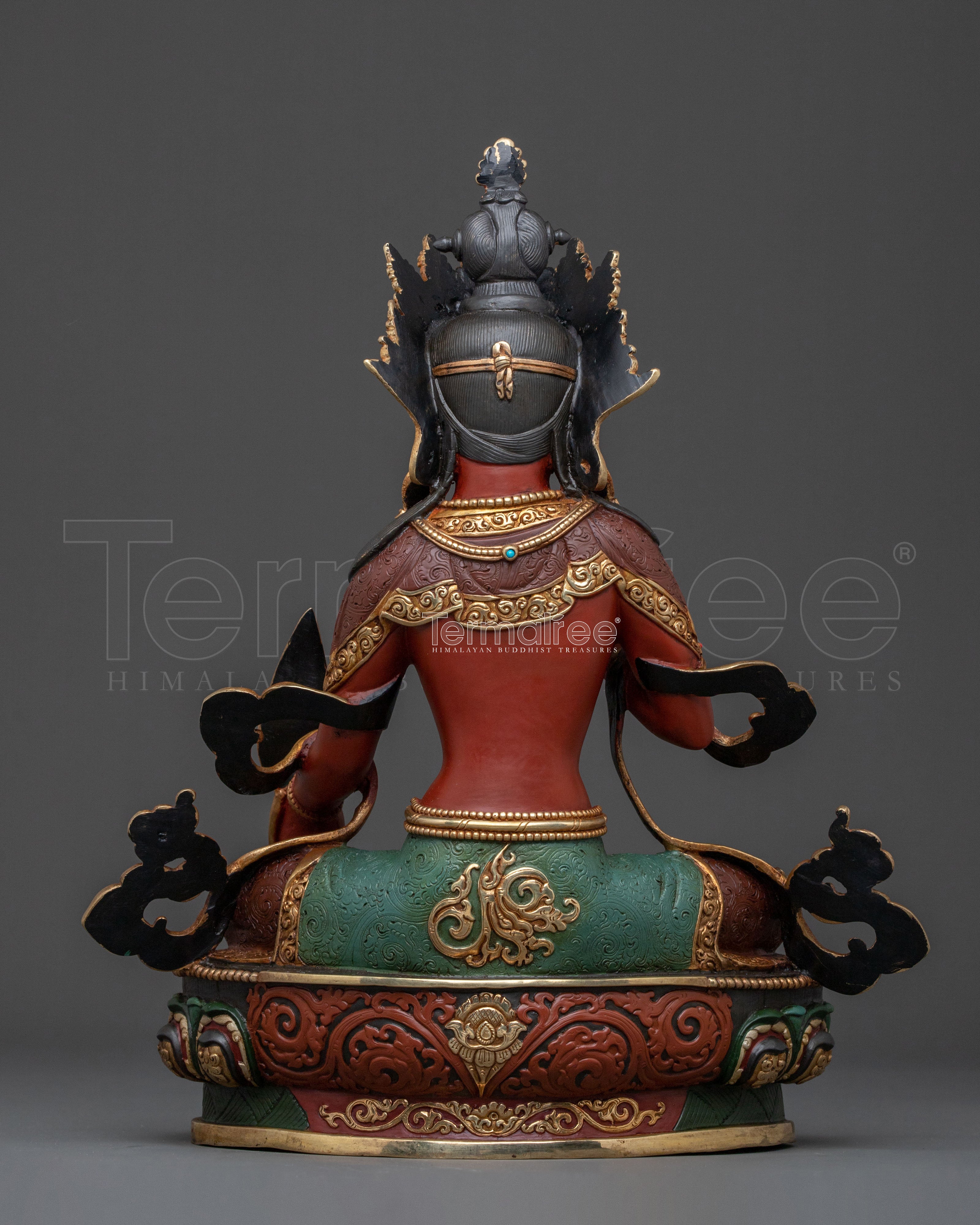 24K Gold Gilded Ksitigarbha Statue | Spiritual Figurine