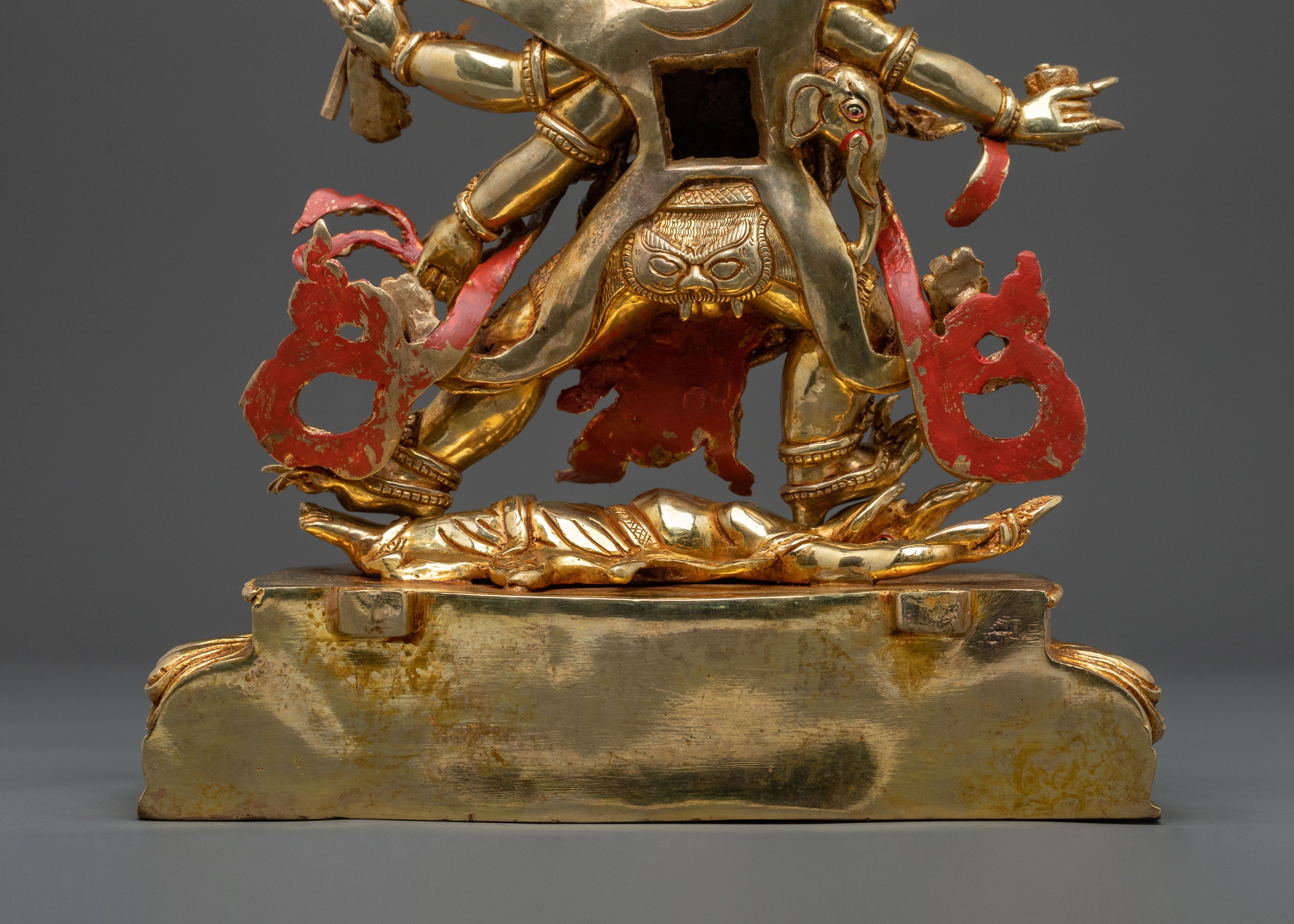 Six Armed Mahakala Golden Statue | Buddhist Protector