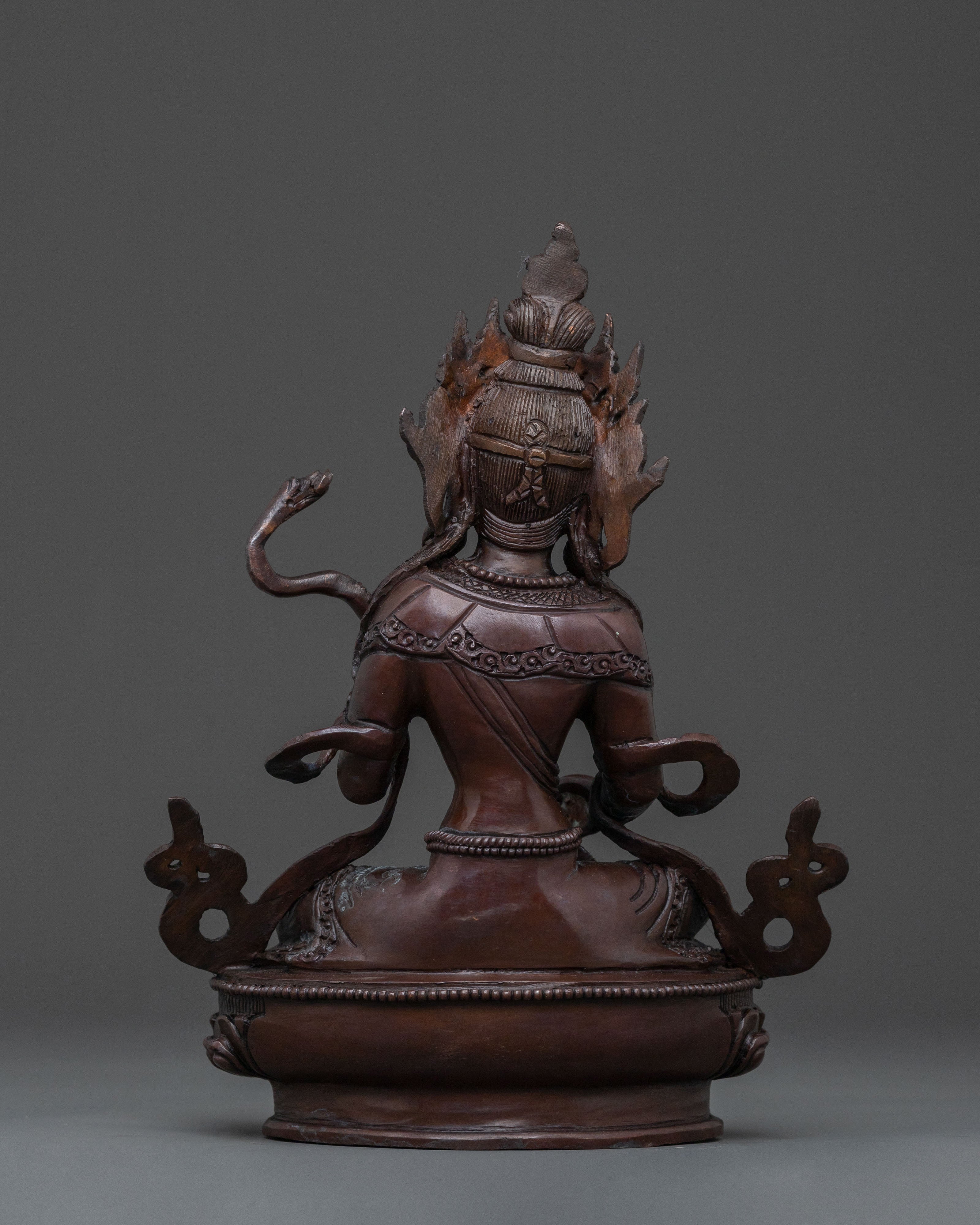 Saraswati Devi: Oxidized Copper Sacred Statue