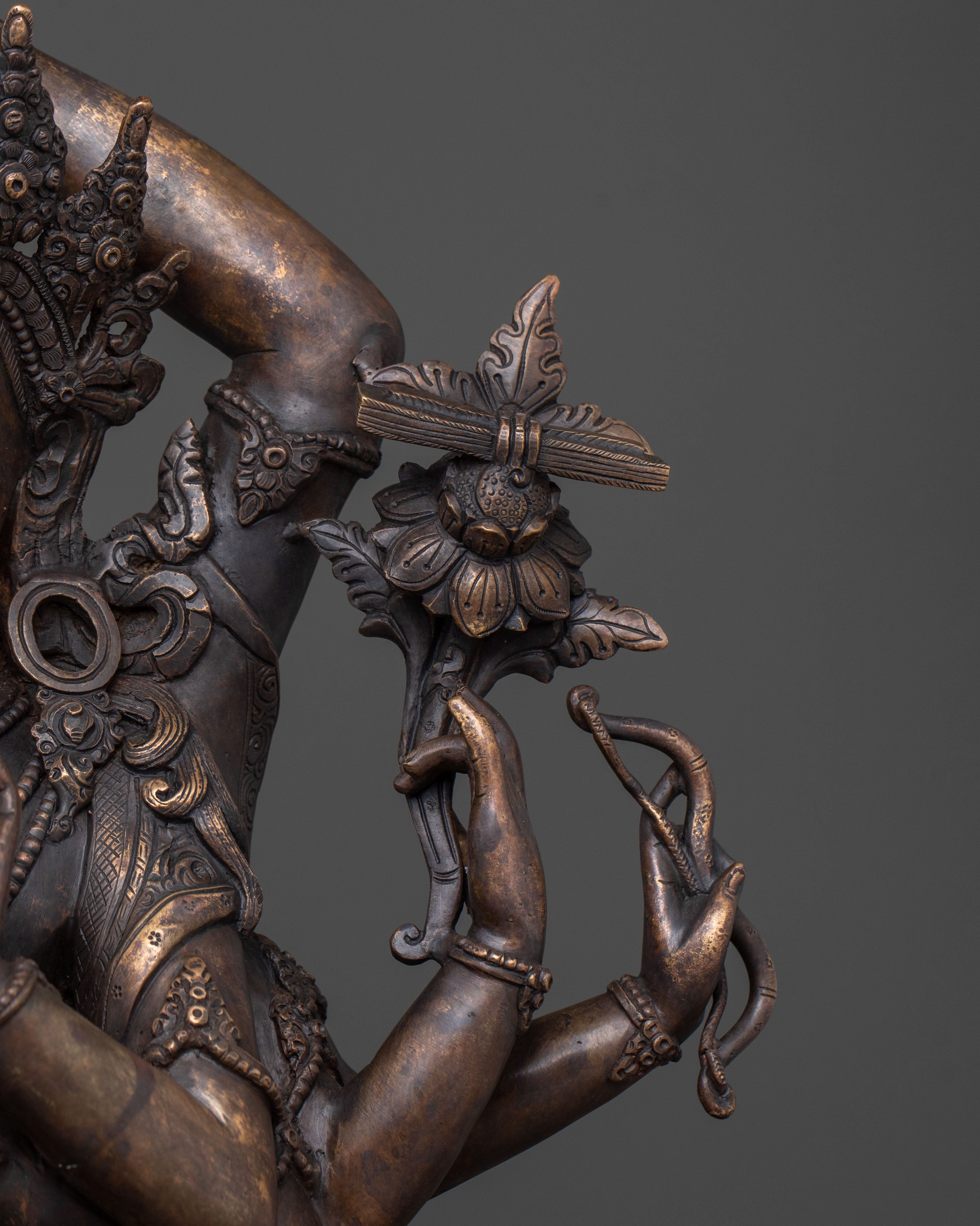 Namasangati Sacred Statue | Finish Oxidized Copper Buddhist Sculpture