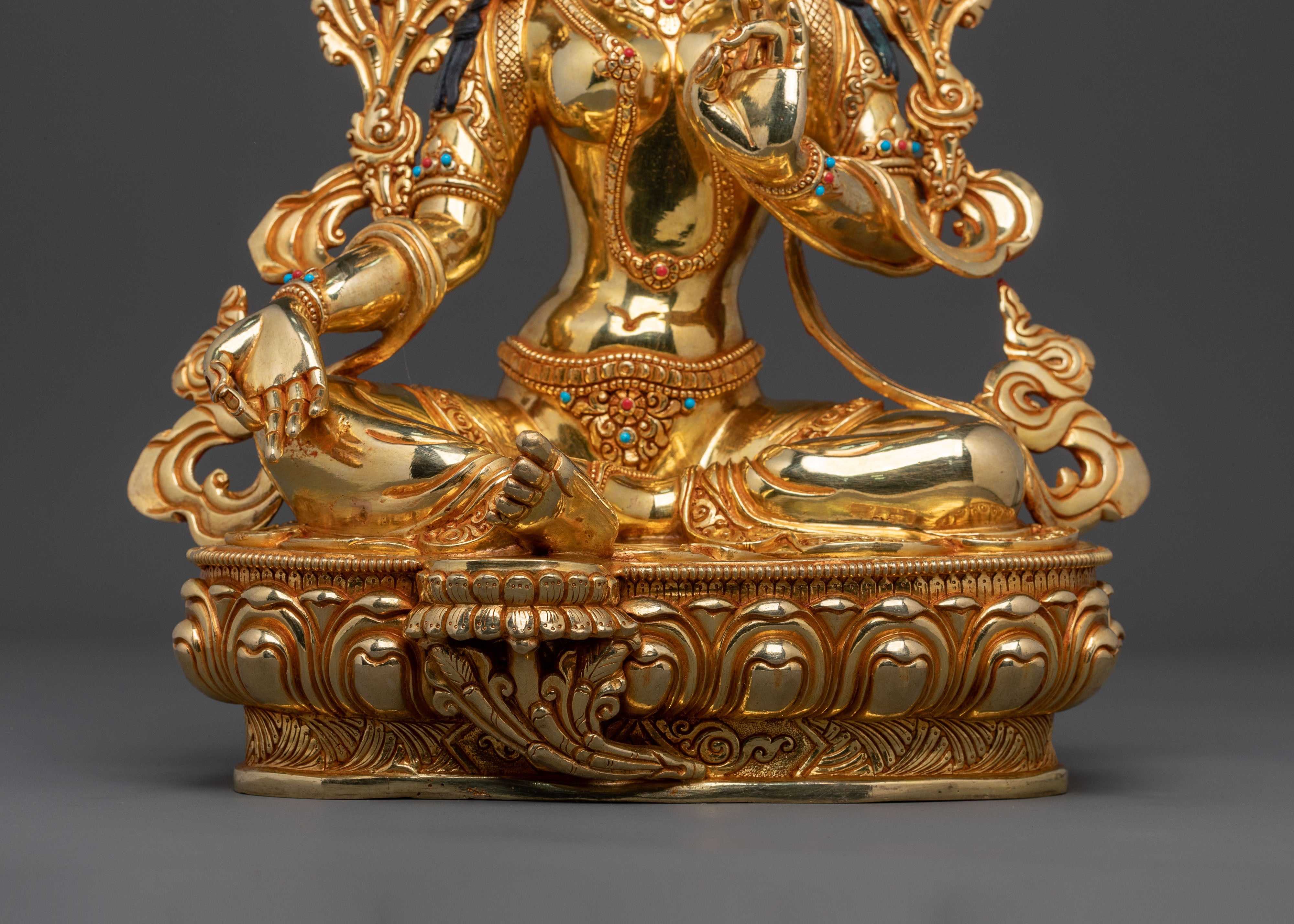 Tibetan Buddhist Goddess Green Tara Figurine | Goddess of Compassion