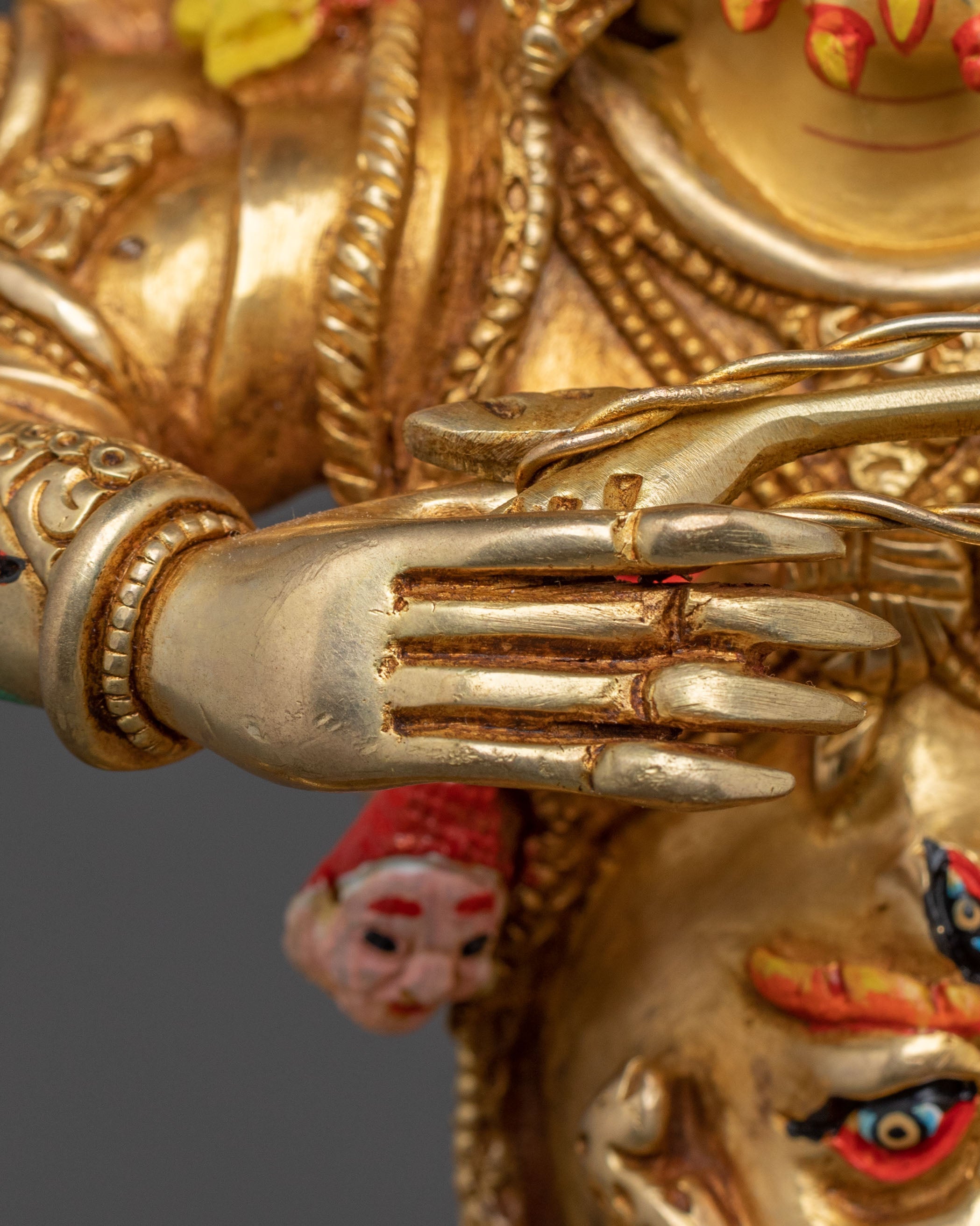 Rahula Wrathful Statue: Fierce Tantric Protector Deity