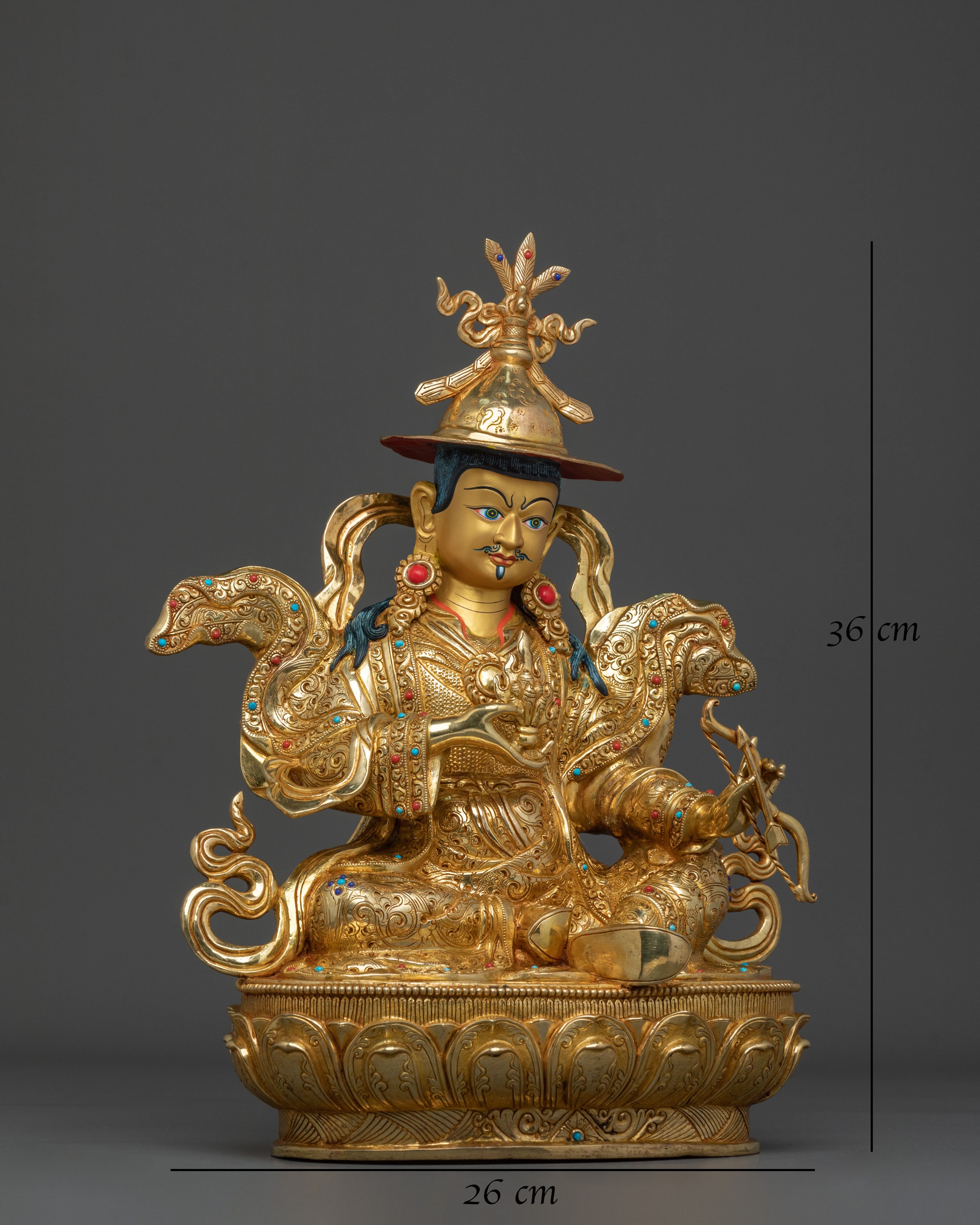 King Gesar Statue| 24K Gold Gilded Guardian Figurine