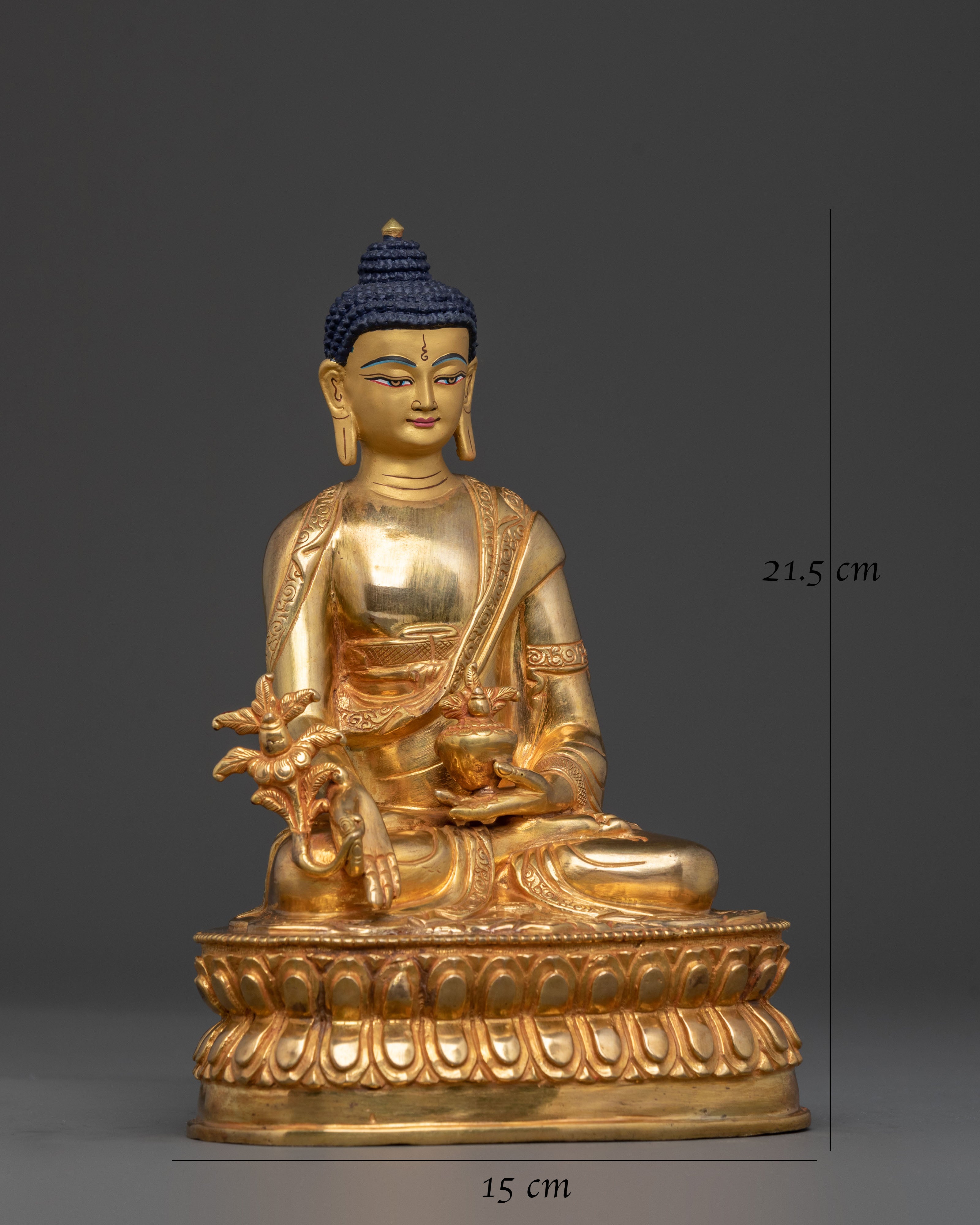 Bhaisajyaguru Sculpture: 24K Gold Gilded Artistry