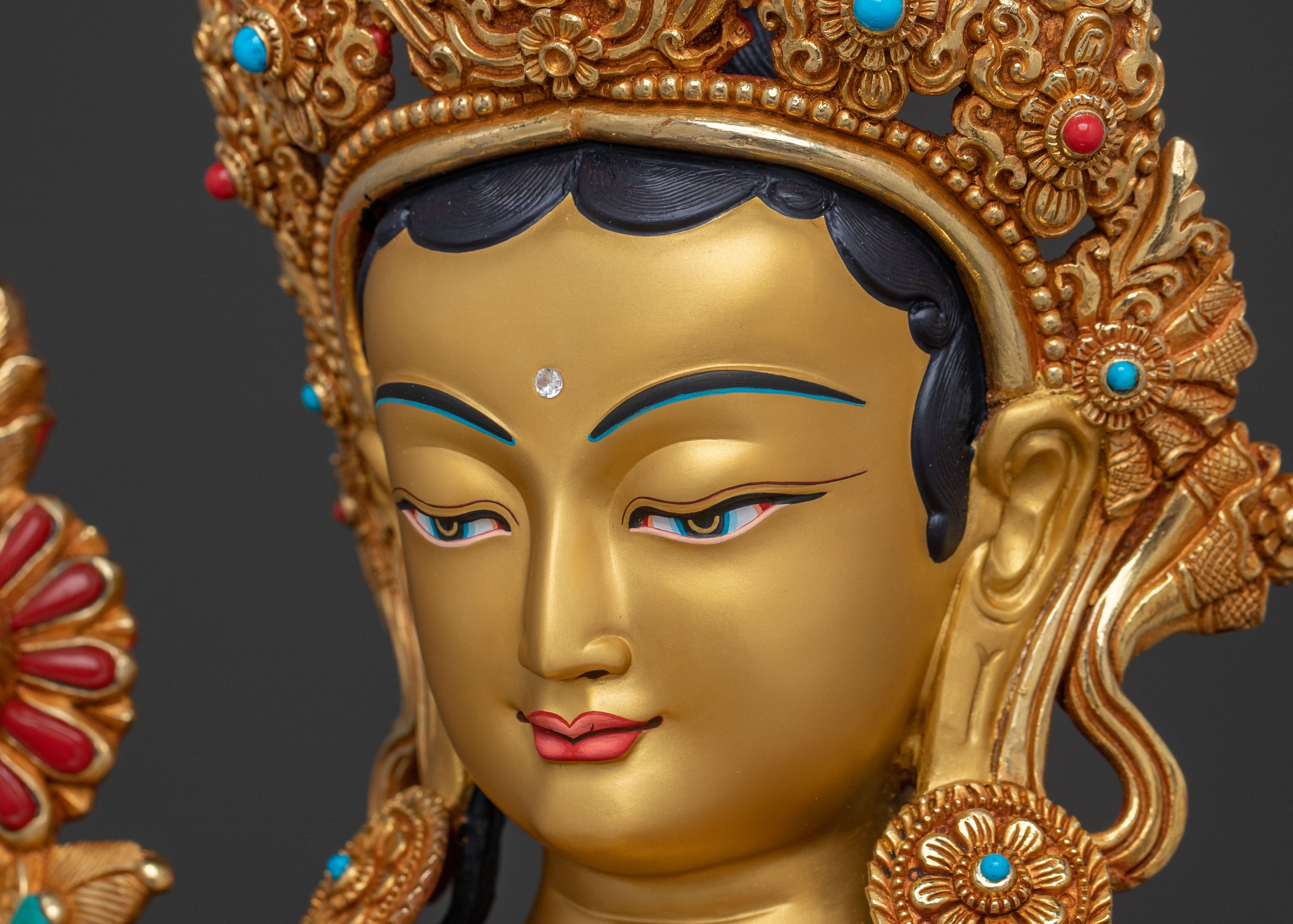 Buddhist Goddess Green Tara Sacred Statue | Tibetan Goddess of Compassion