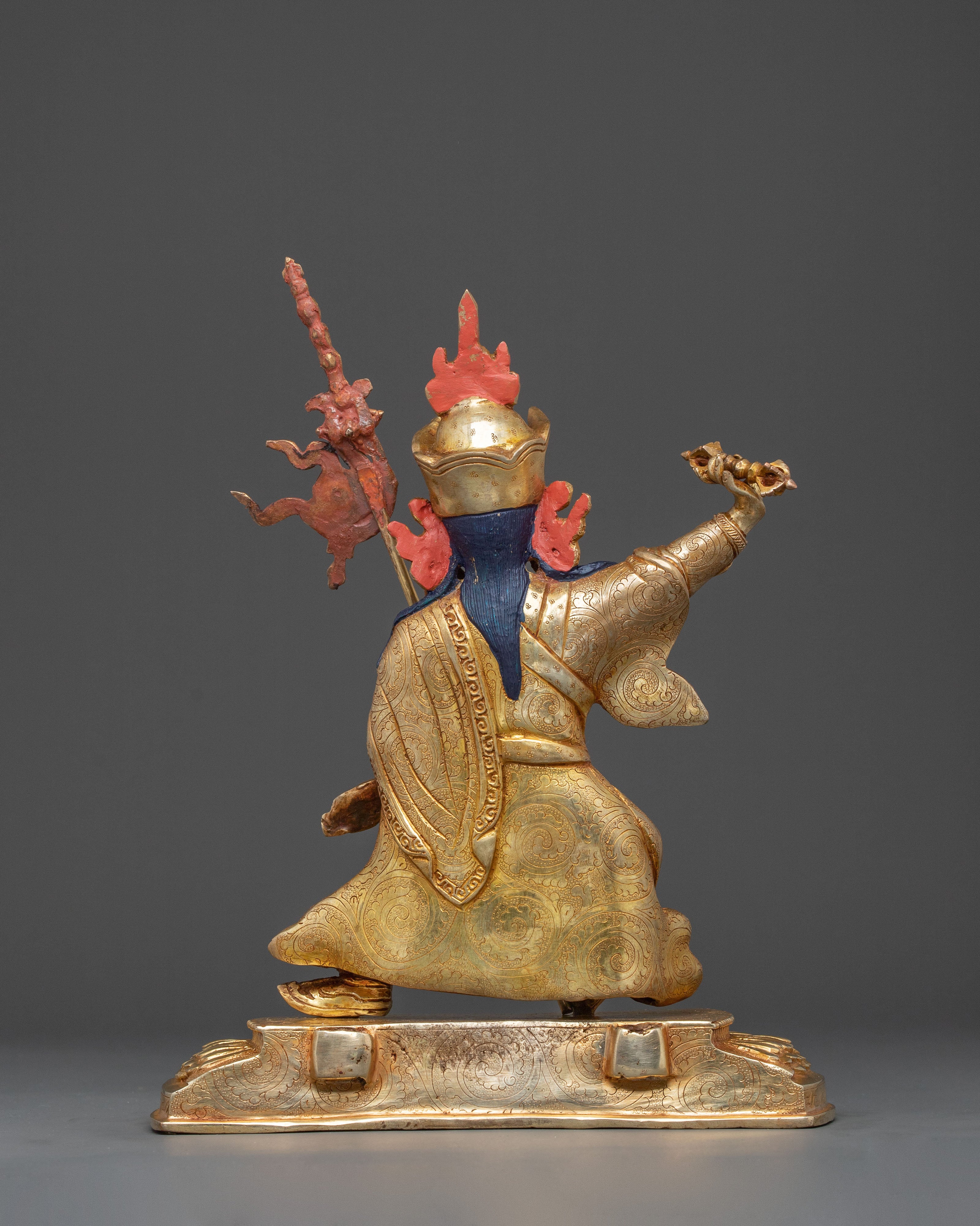 Dancing Guru Rinpoche Spiritual Sculpture | Handmade Tibetan Artwork