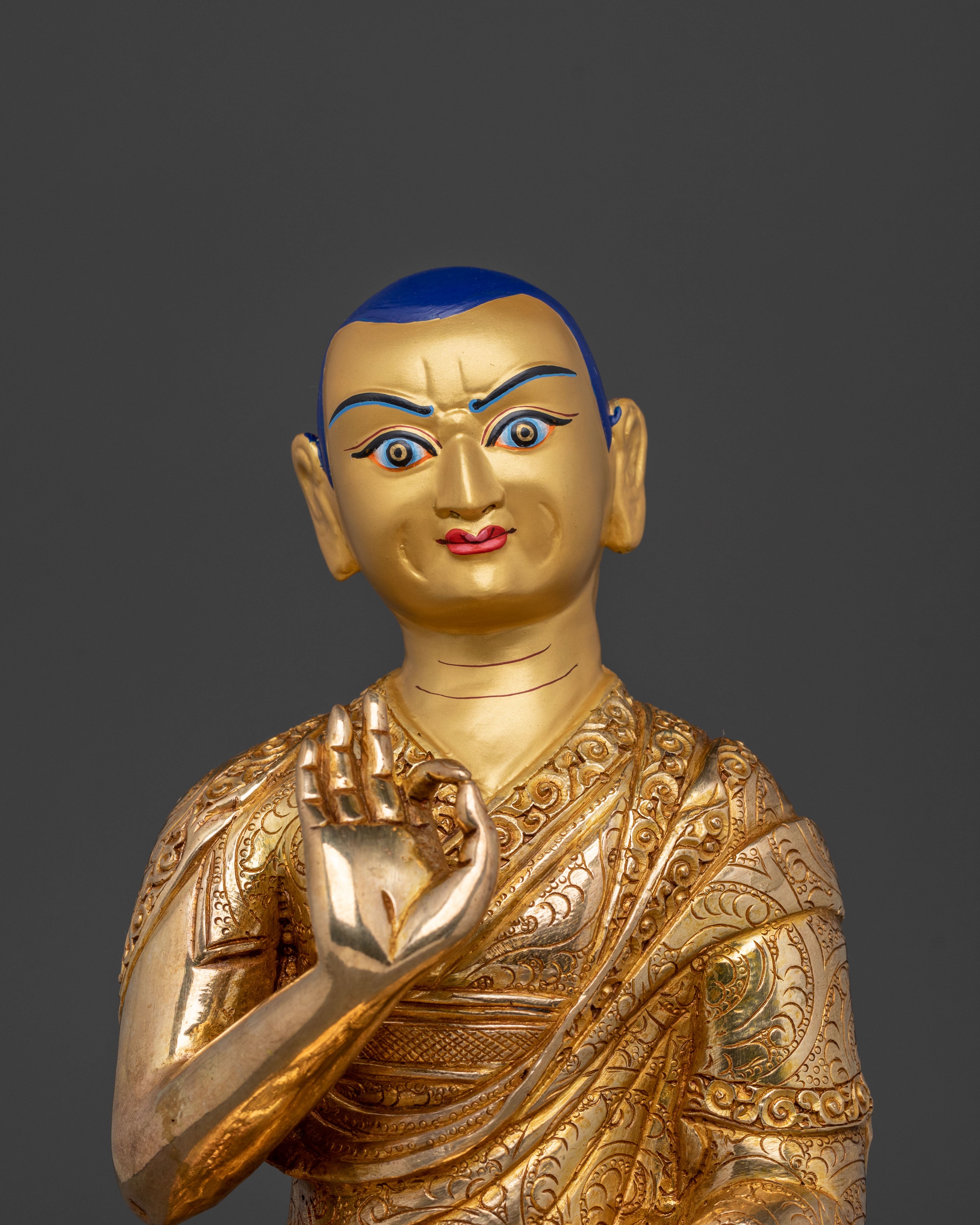 Handcrafted Tsongkhapa Sculpture with Disciples