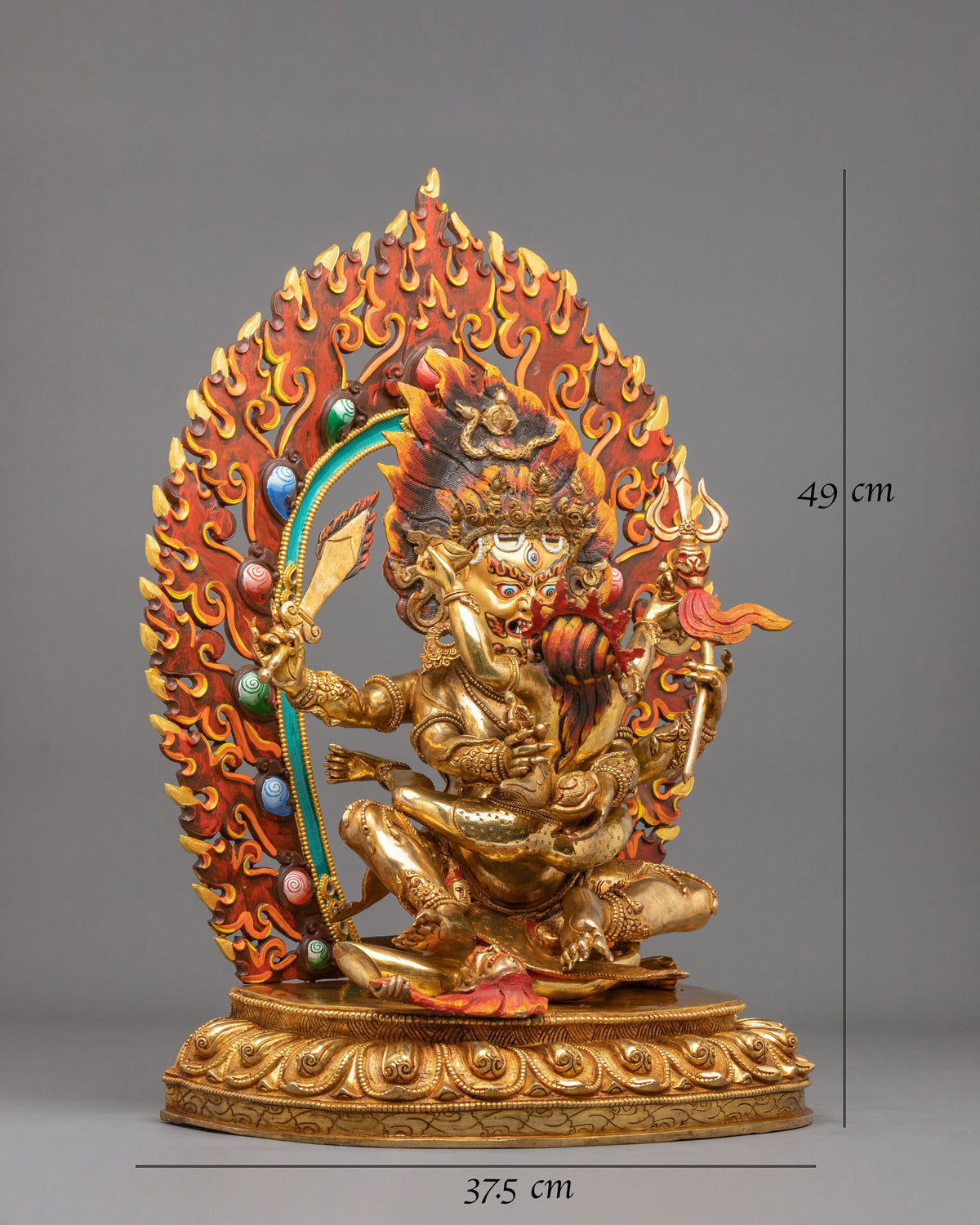 Chaturbhuja Mahakala Copper Sculpture