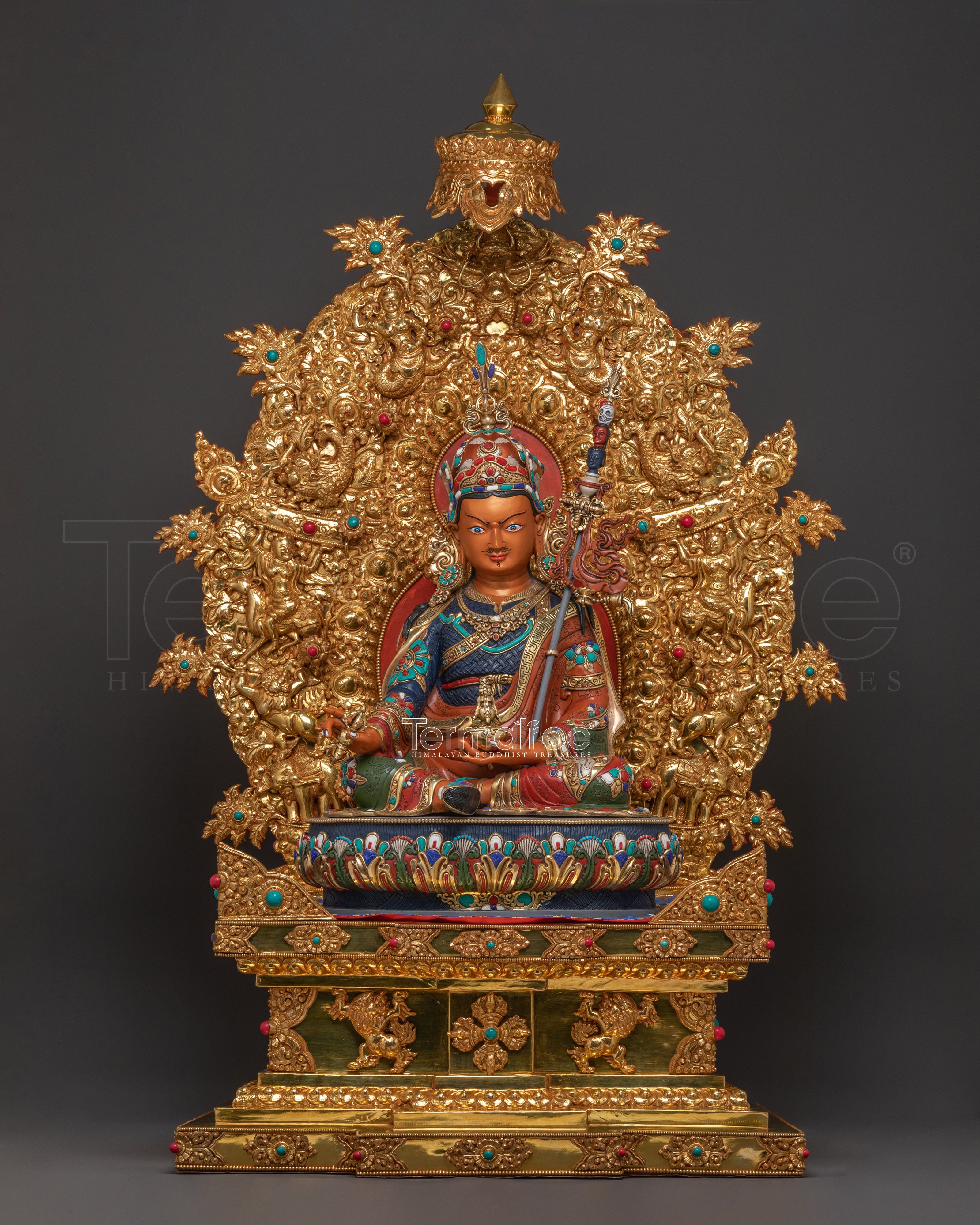 Guru Rinpoche Statue on Throne