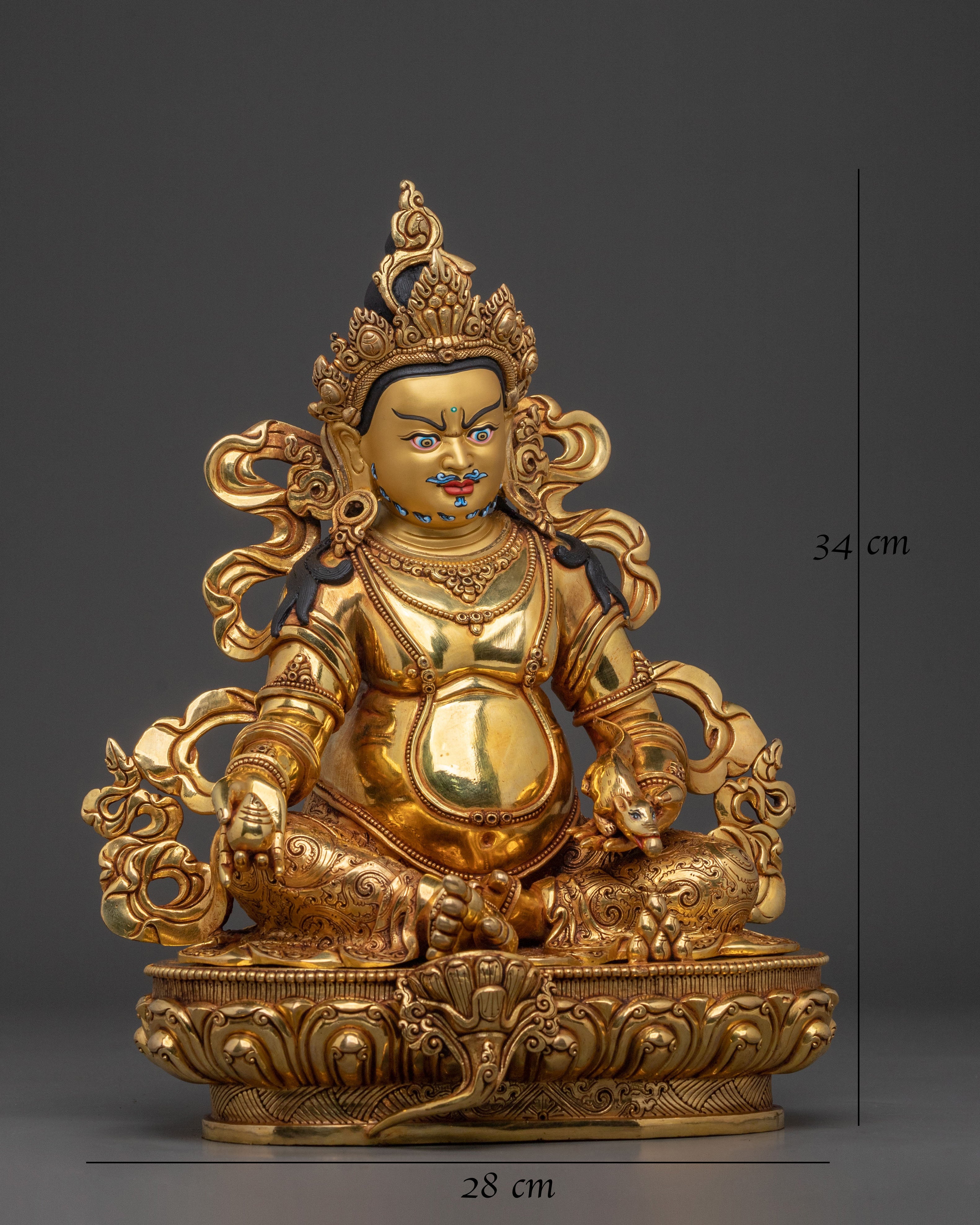 Dzambhala Sacred Statue | 24K Gold Gilded