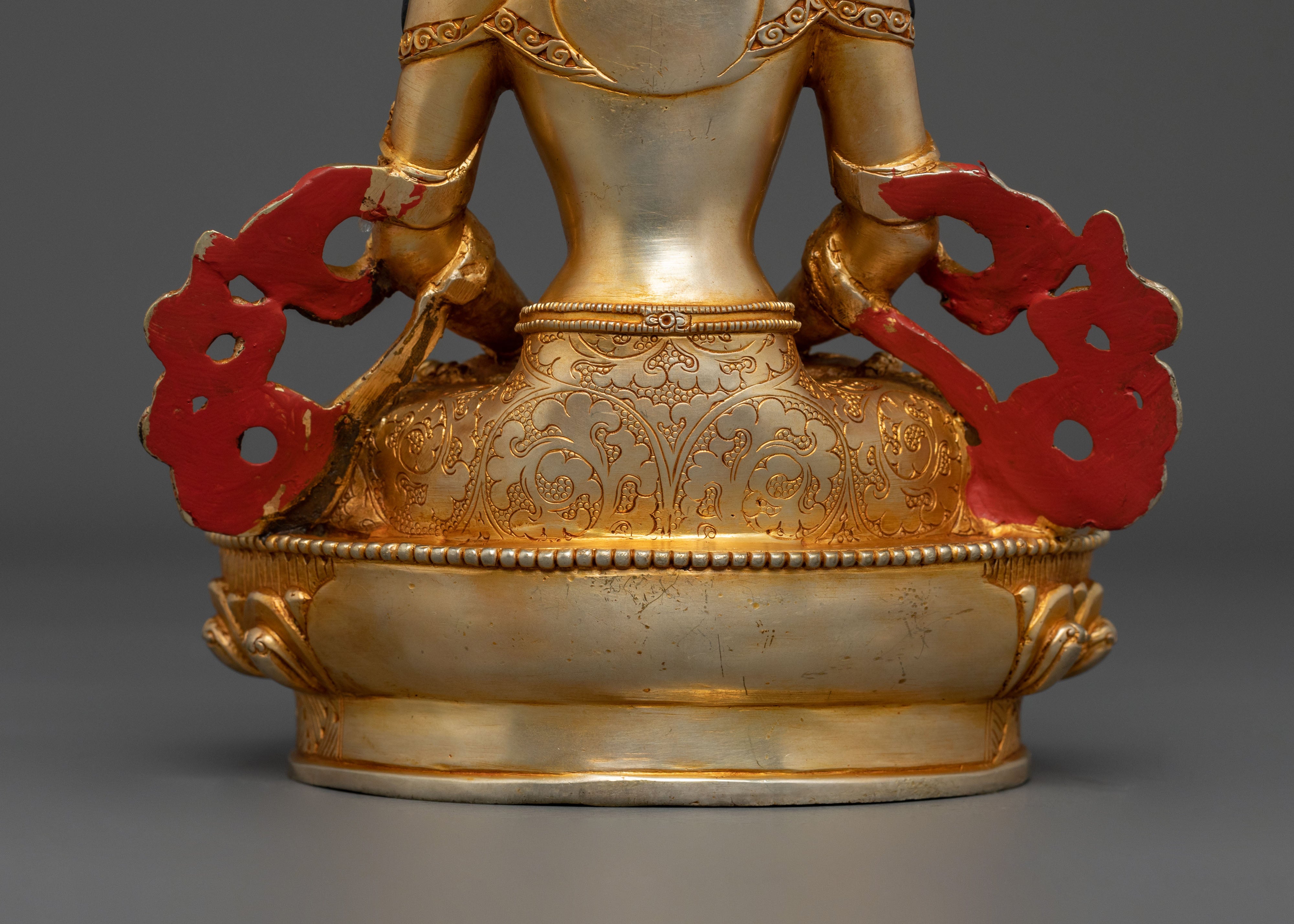 Long Life Deity Amitayus Statue – Serene Gilded Copper