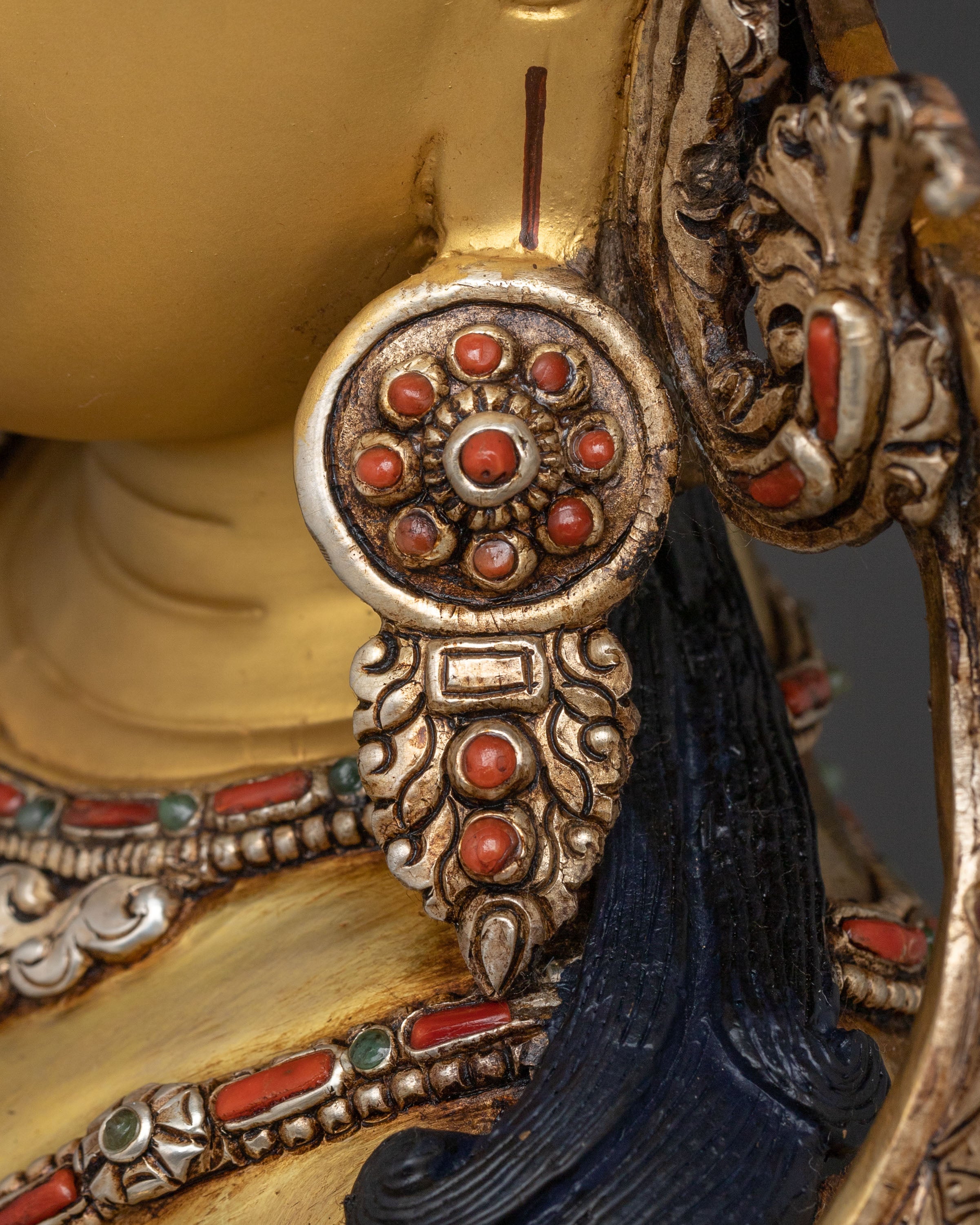 Amitayus 24k Gold Gilded Statue | Altar Home Decor
