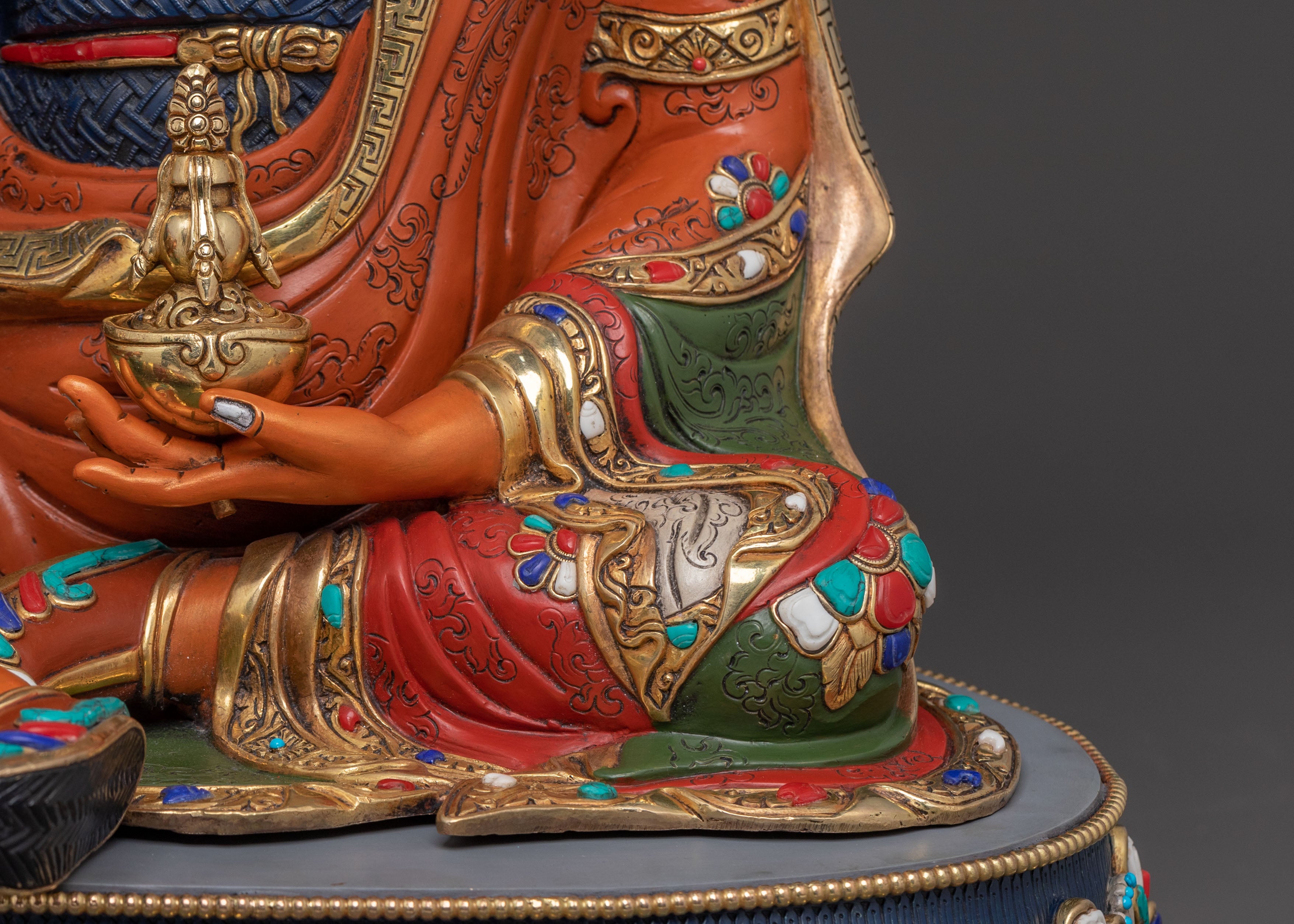 Padmasambhava 24k Gold Gilded Blessing Statue