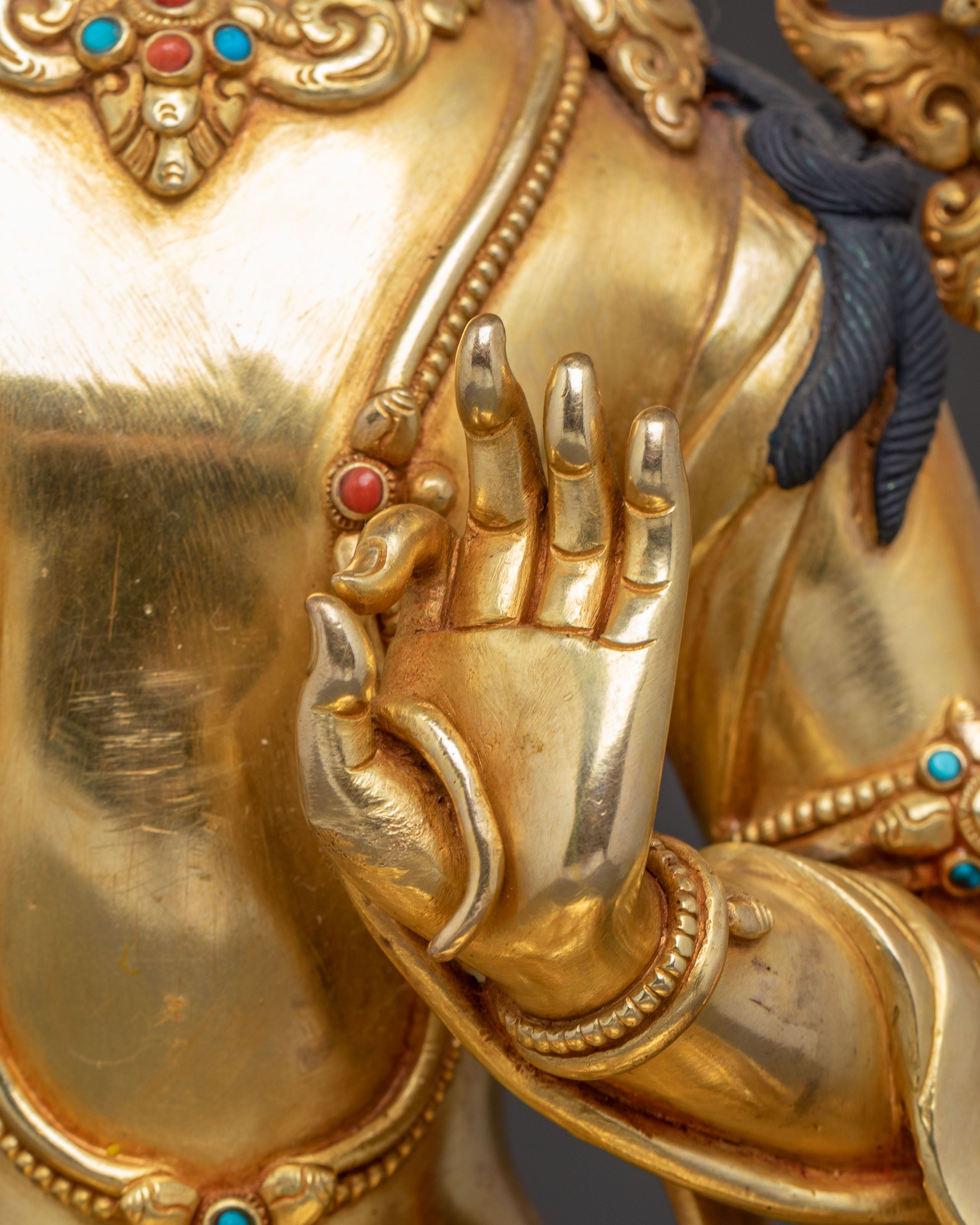 Golden Manjushri Statue: Bodhisattva of Wisdom