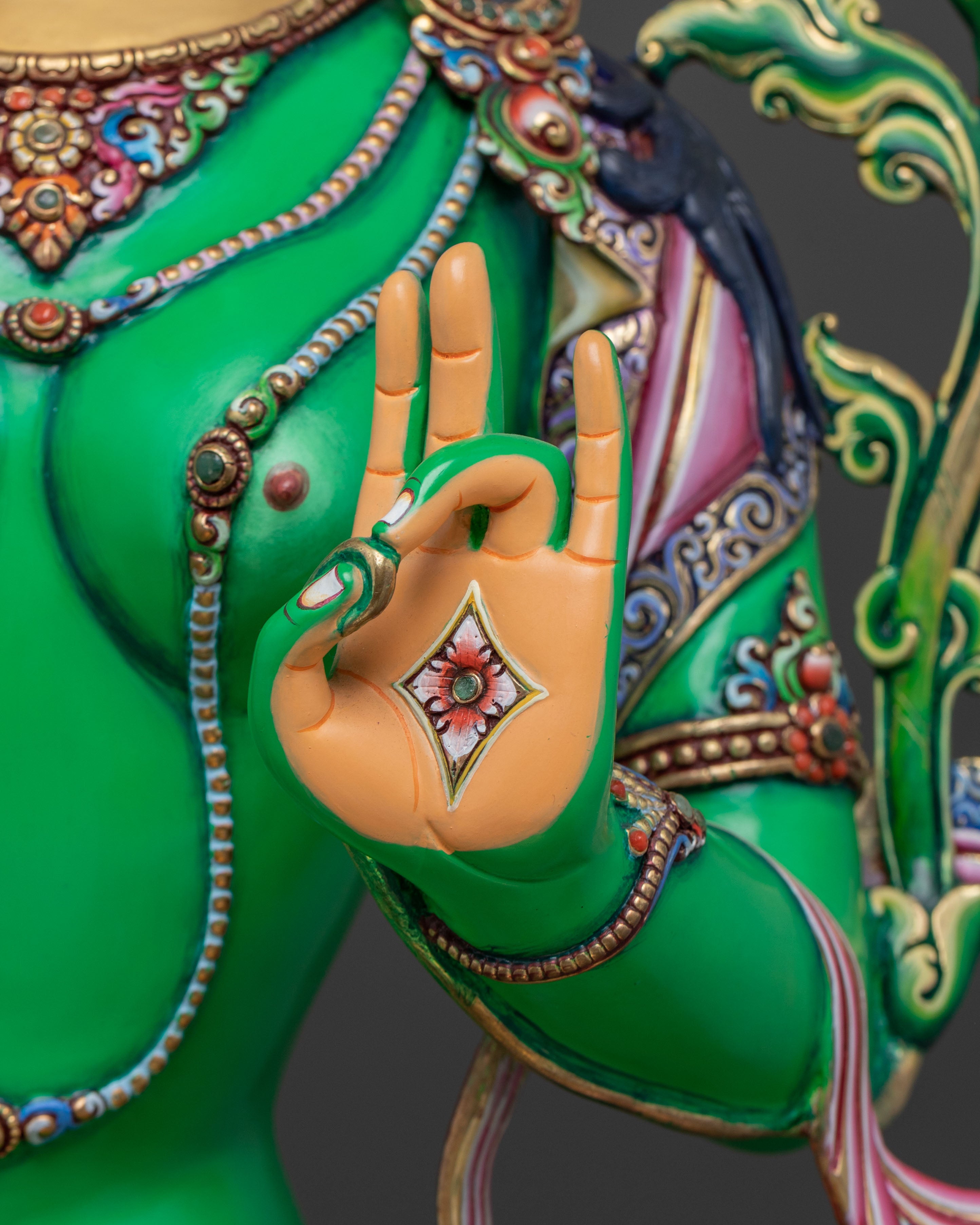 Swift Grace: Green Tara | 24K Gold Gilded Statue