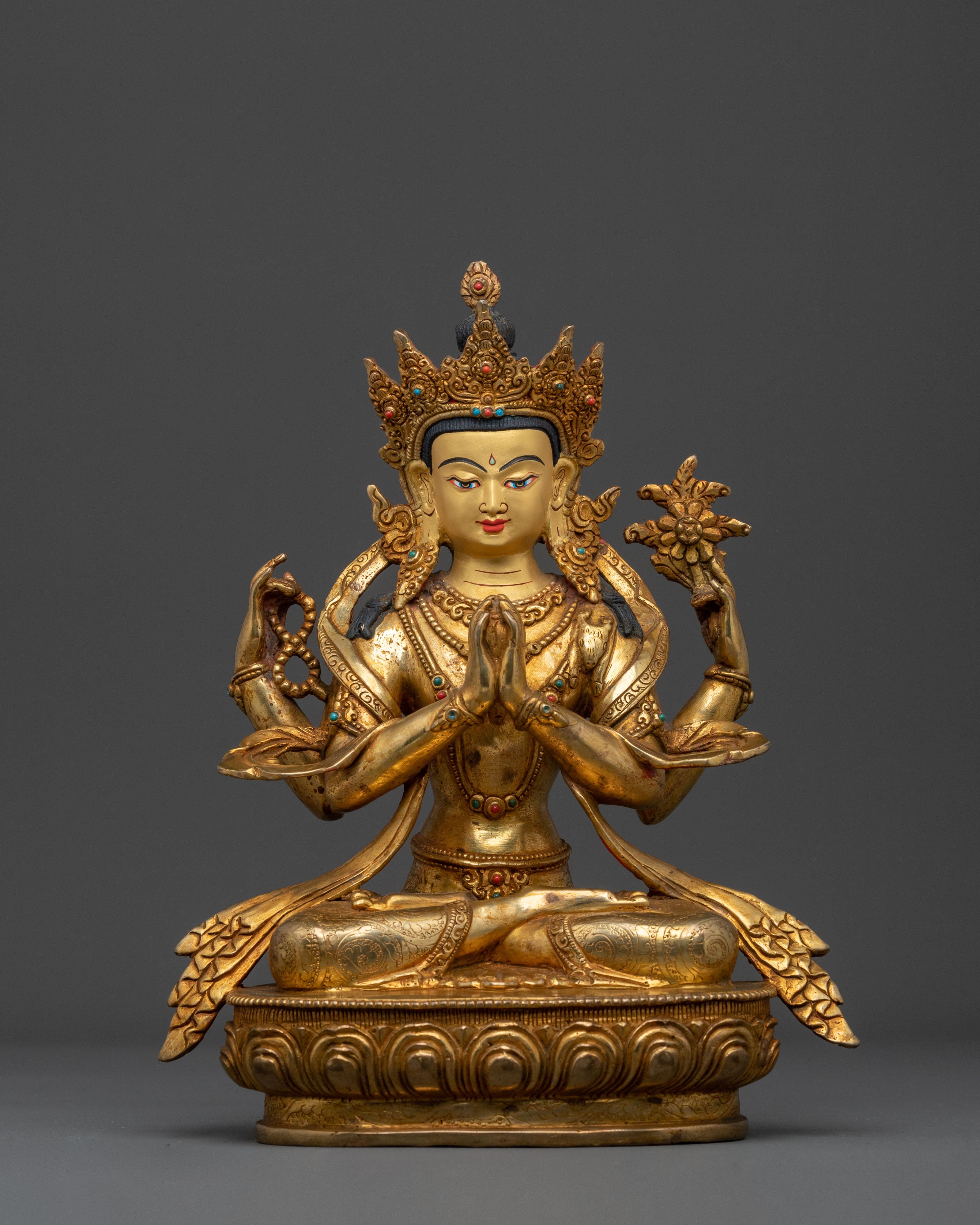 Sacred Chenrezig Copper Statue | Sacred Bodhisattva of Compassion