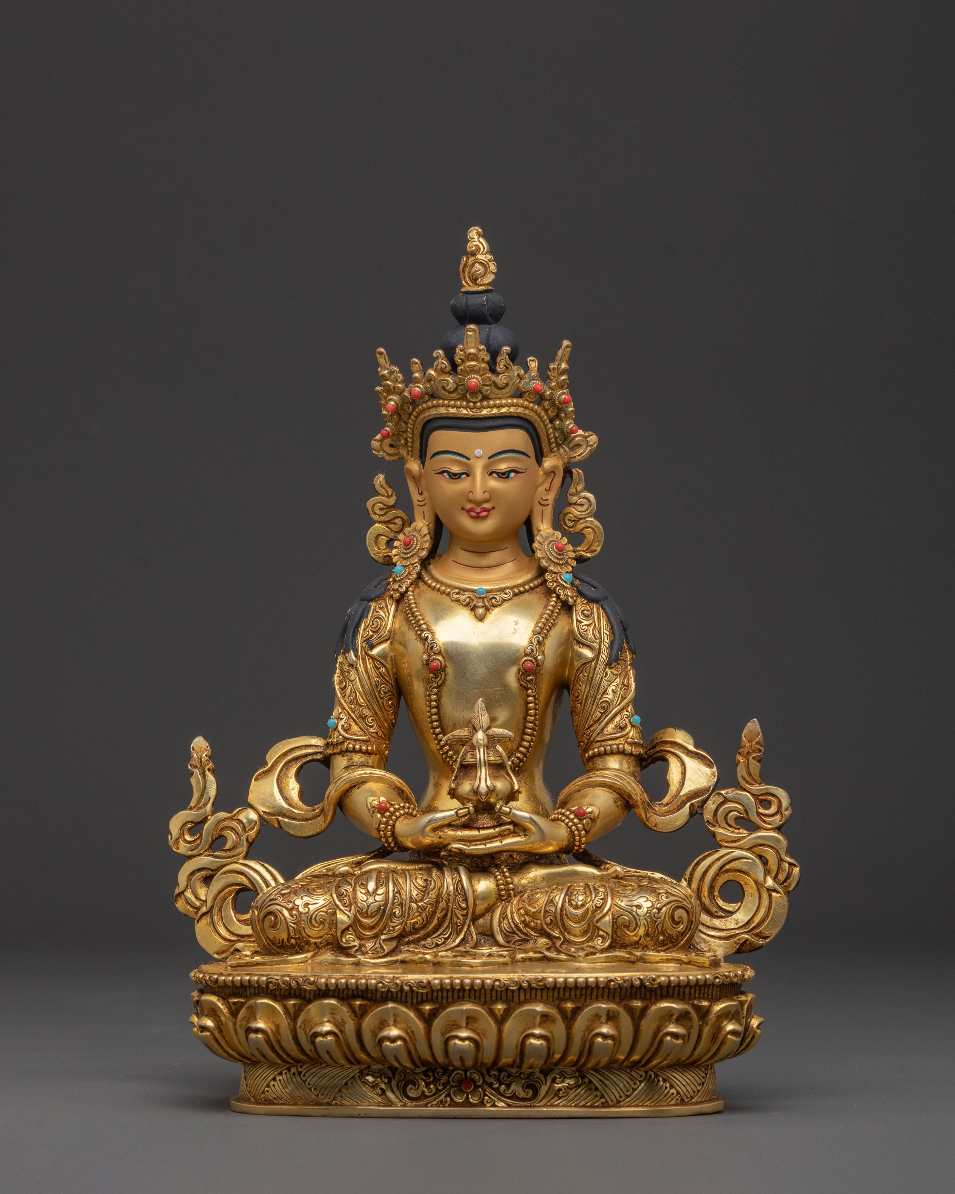 24K Gold Gilded Six Bodhisattva Spiritual Statue Set
