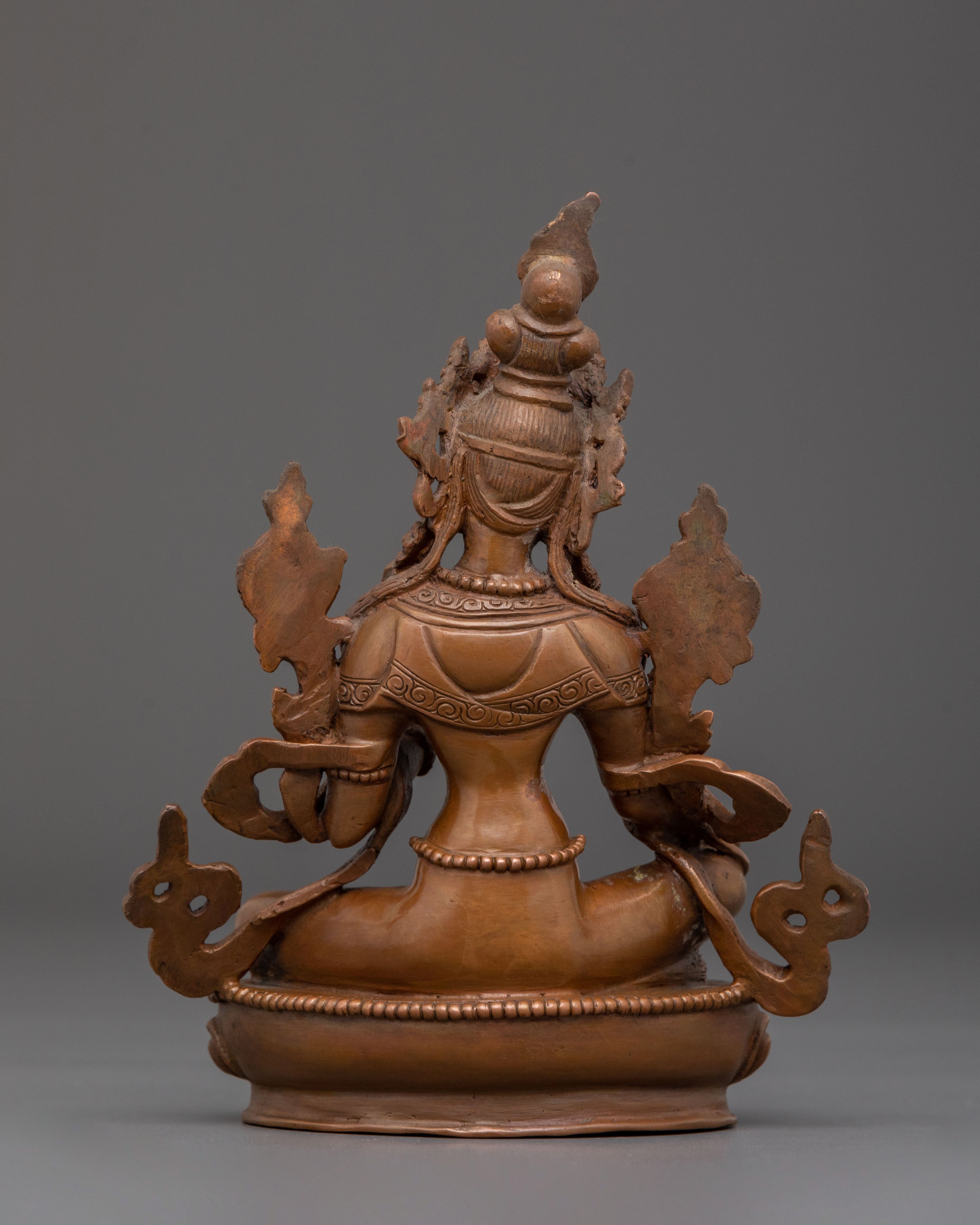 Green Tara Oxidized Copper Figurine | Serene Devotion