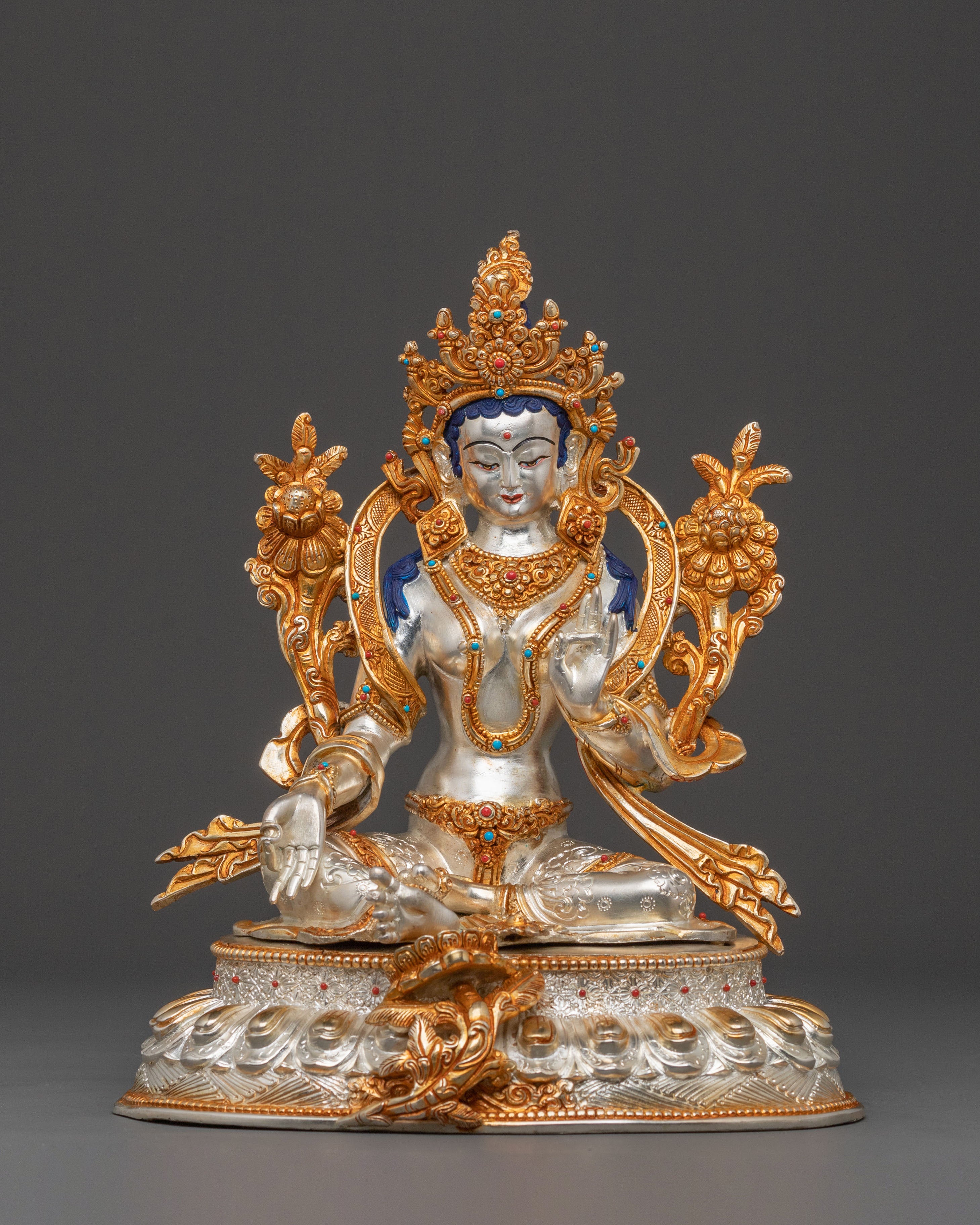 Green Tara Statue – Serene Copper Sculpture