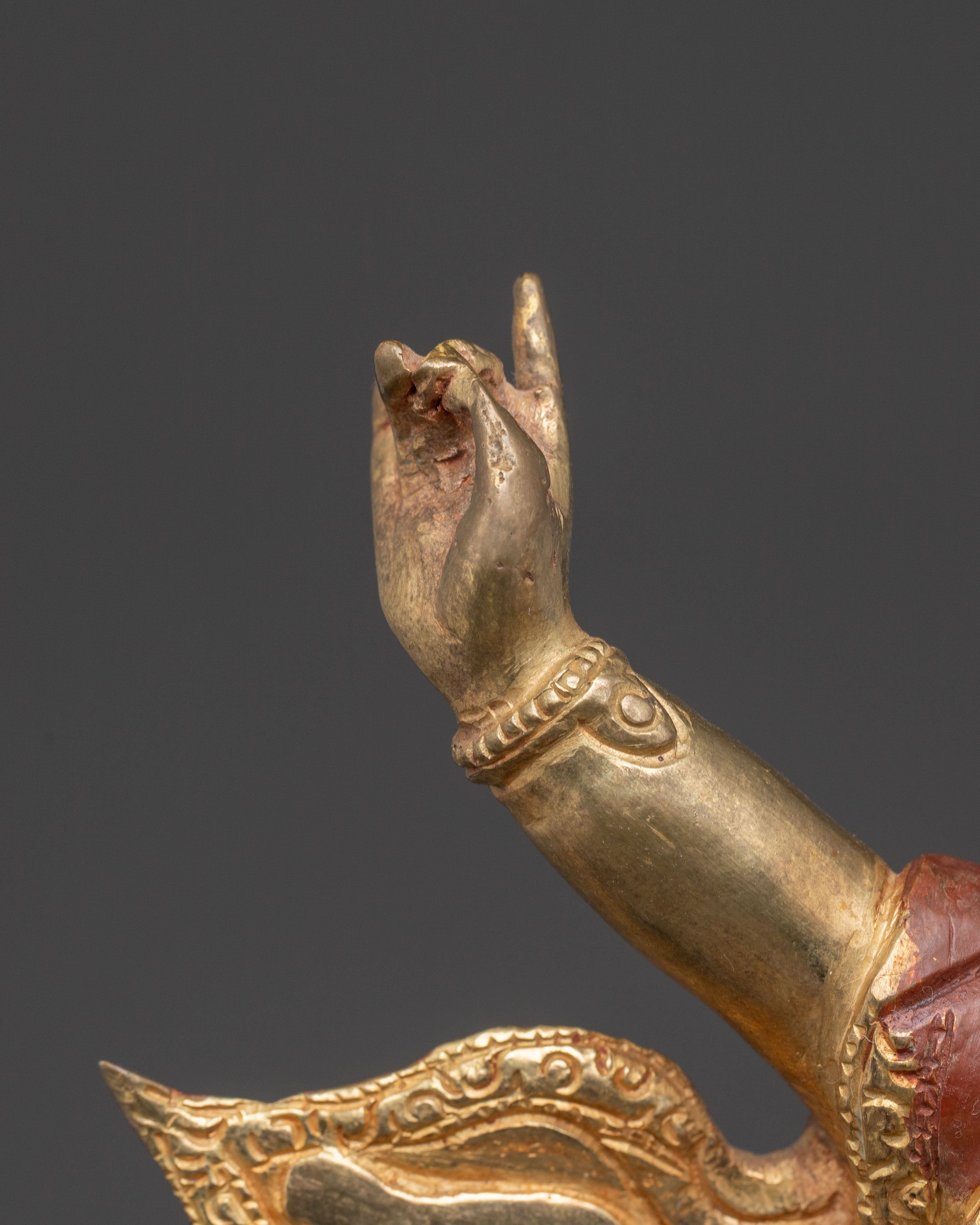 Handmade Golden Dorje Drolo Statue | Wrathful Protector