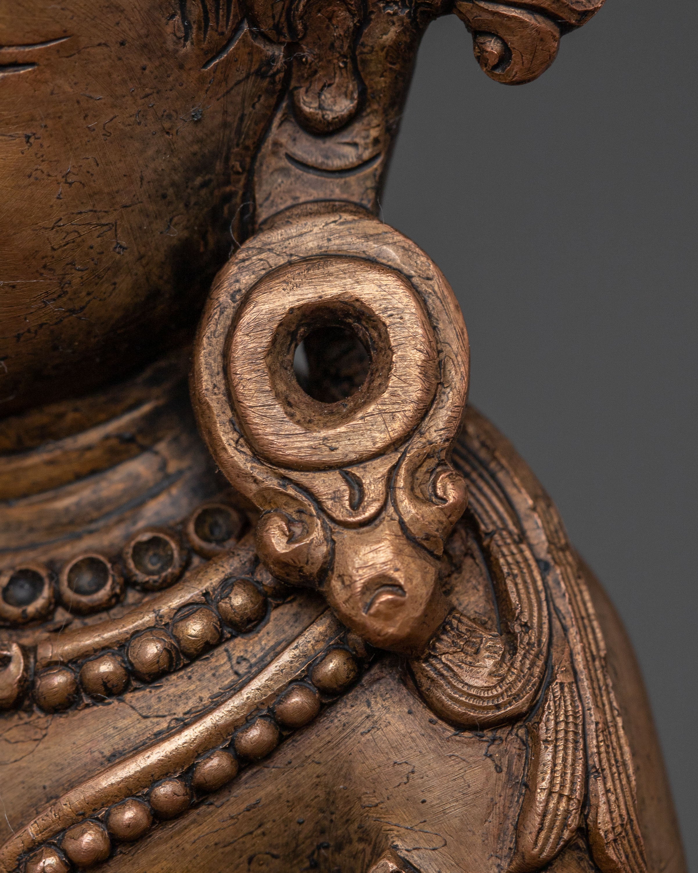 Traditional Buddhist Deity Dzambhala Copper Statue | Guardian of Wealth