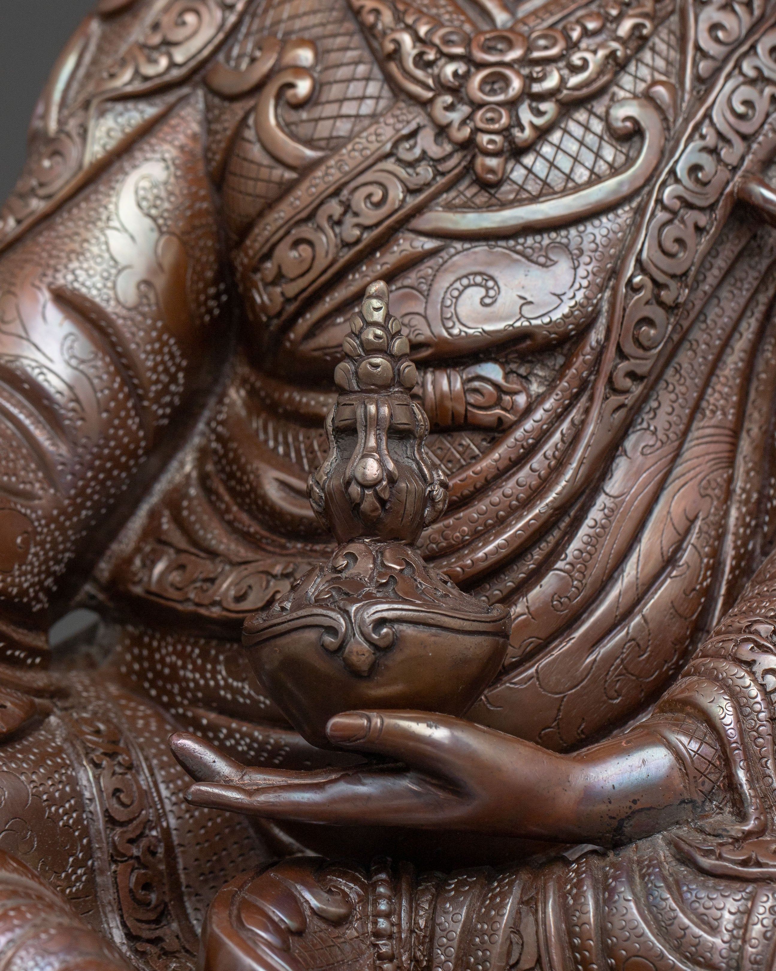 Guru Rinpoche Statue | Oxidized Copper Icon