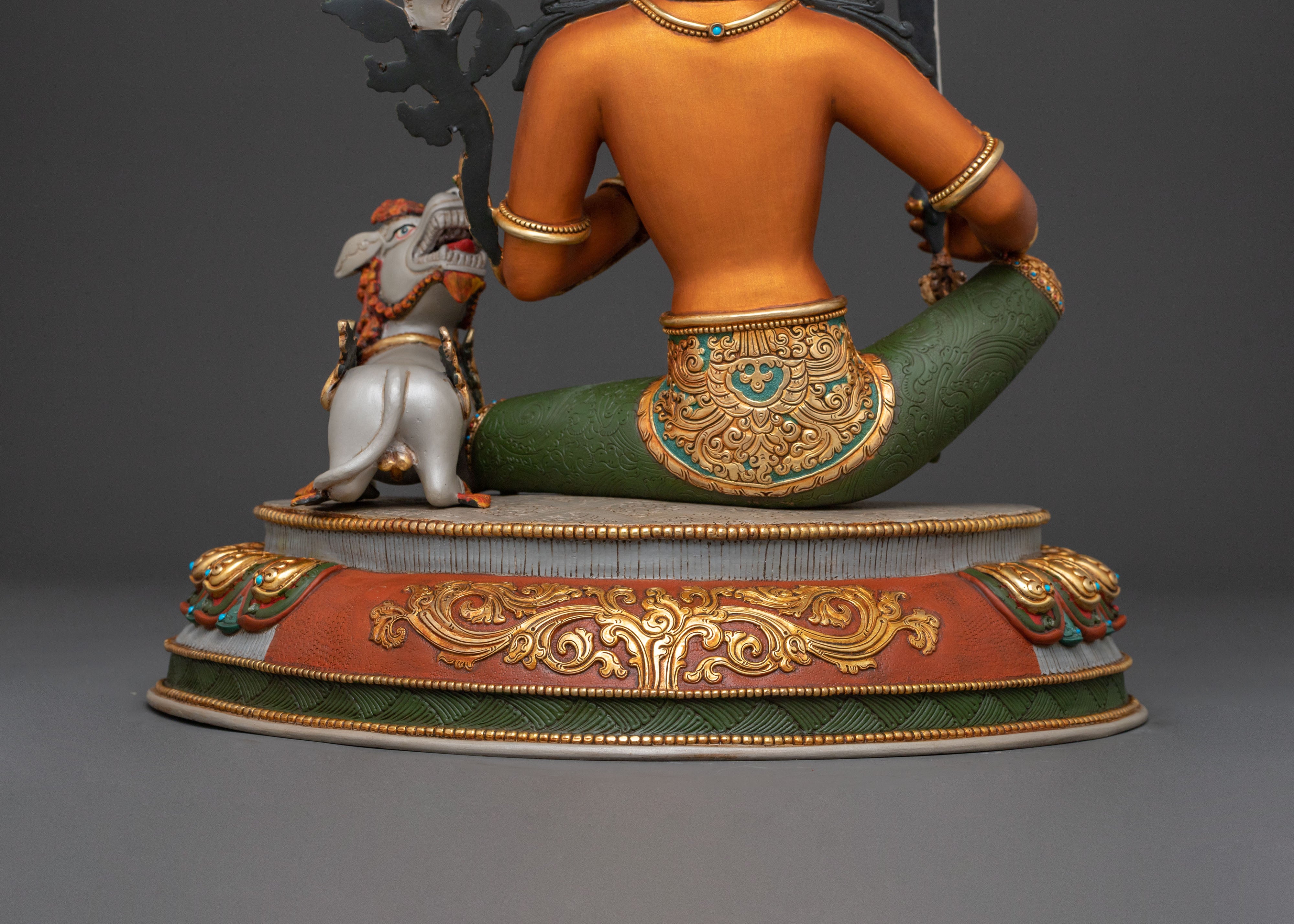 Simhanada Manjushri Buddhist Handcrafted Statue