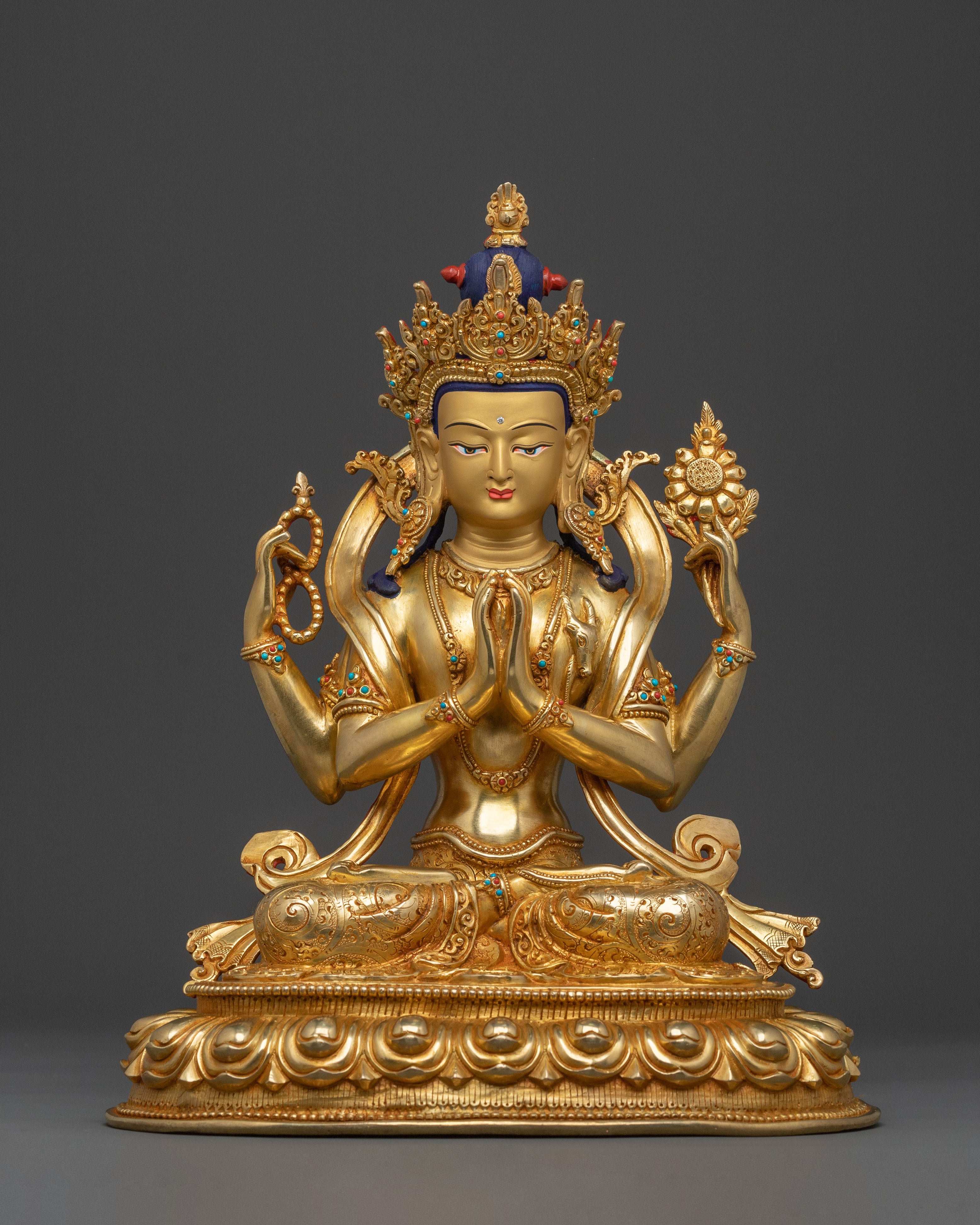 Four Armed Chenrezig Handcrafted Statue